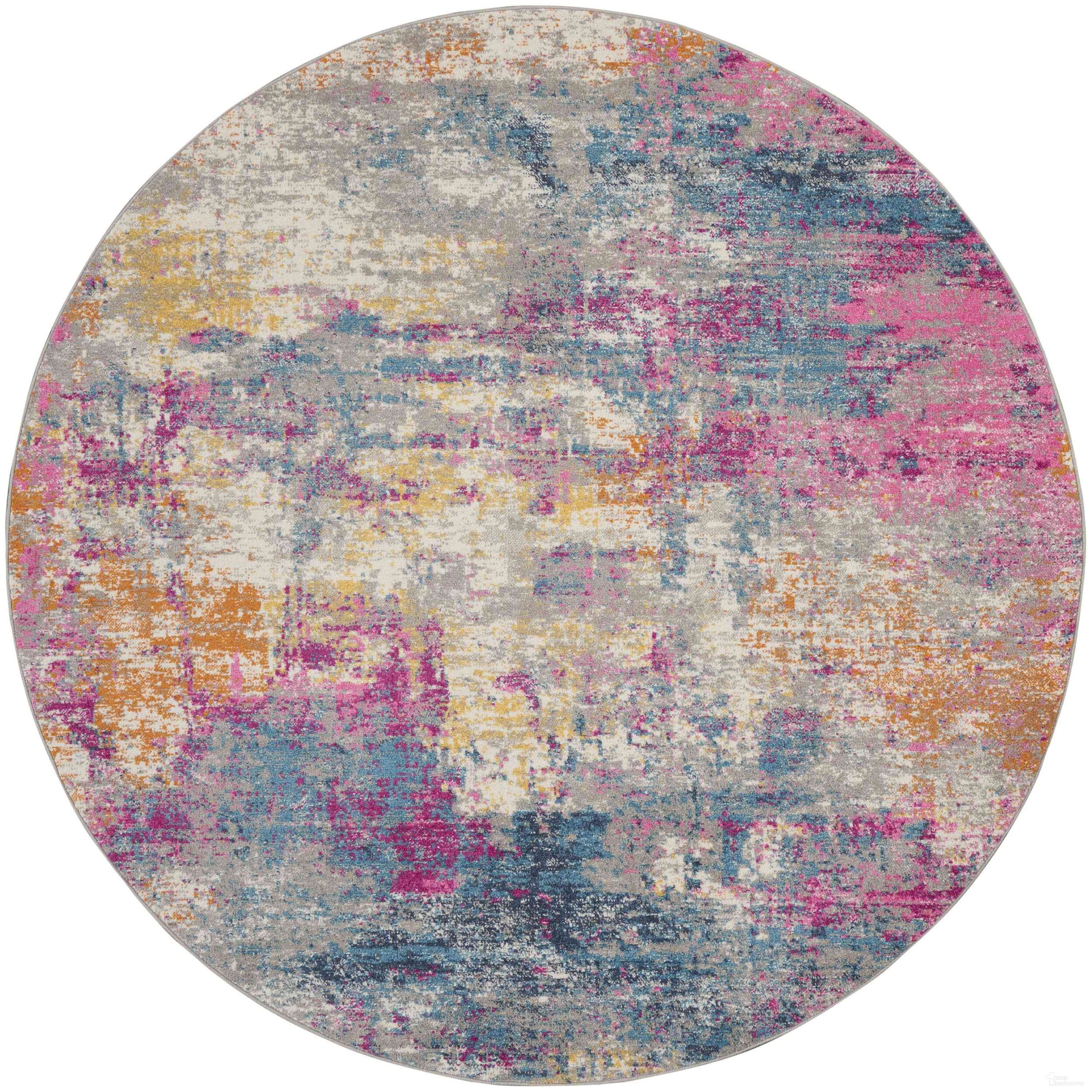 The appearance of Passion Ivory and Multi 4' x 4' Round Modern Area Rug designed by Nourison in the modern / contemporary interior design. This ivory and multicolor piece of furniture  was selected by 1StopBedrooms from Passion Collection to add a touch of cosiness and style into your home. Sku: 99446780423. Material: Polypropylene.