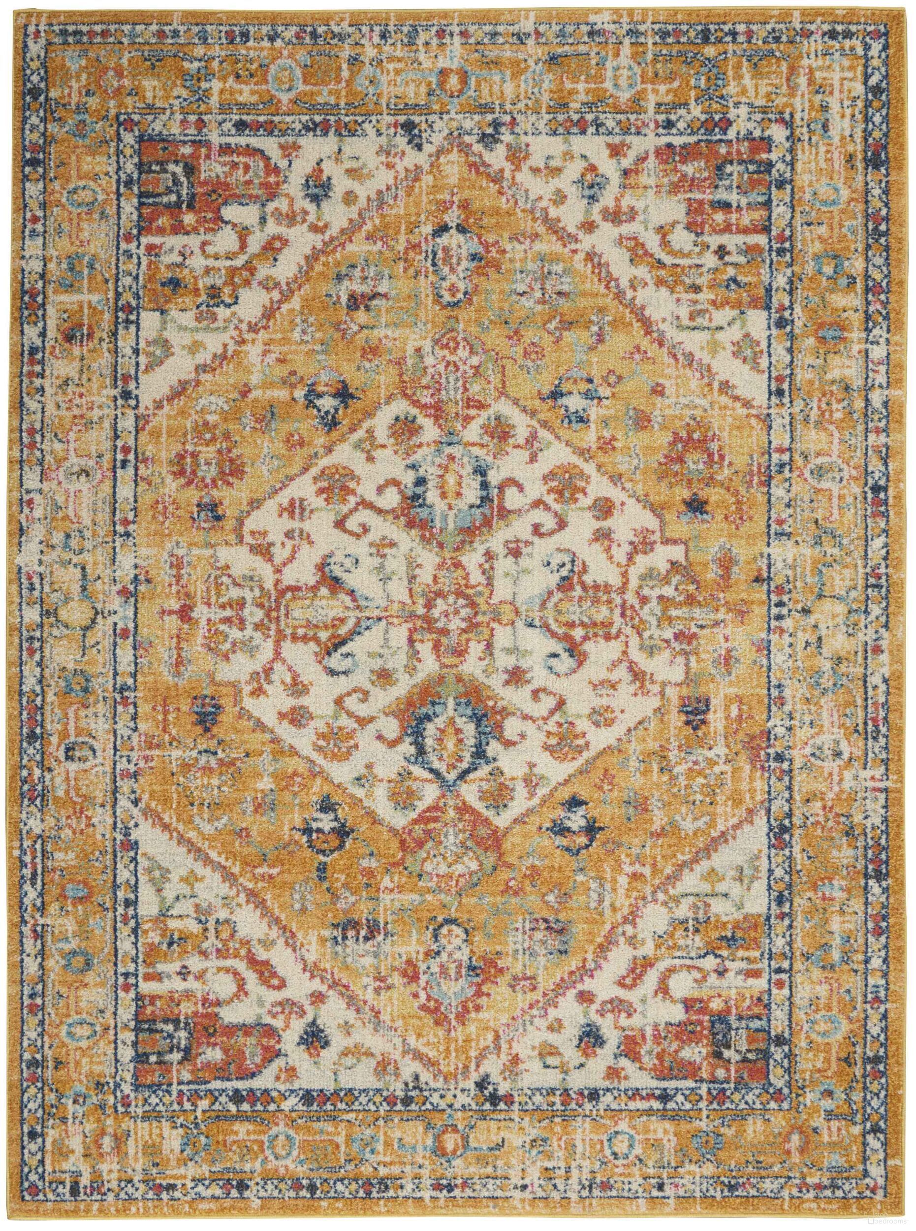 Passion Ivory and Yellow 3'9" x 5'9" Area Rug