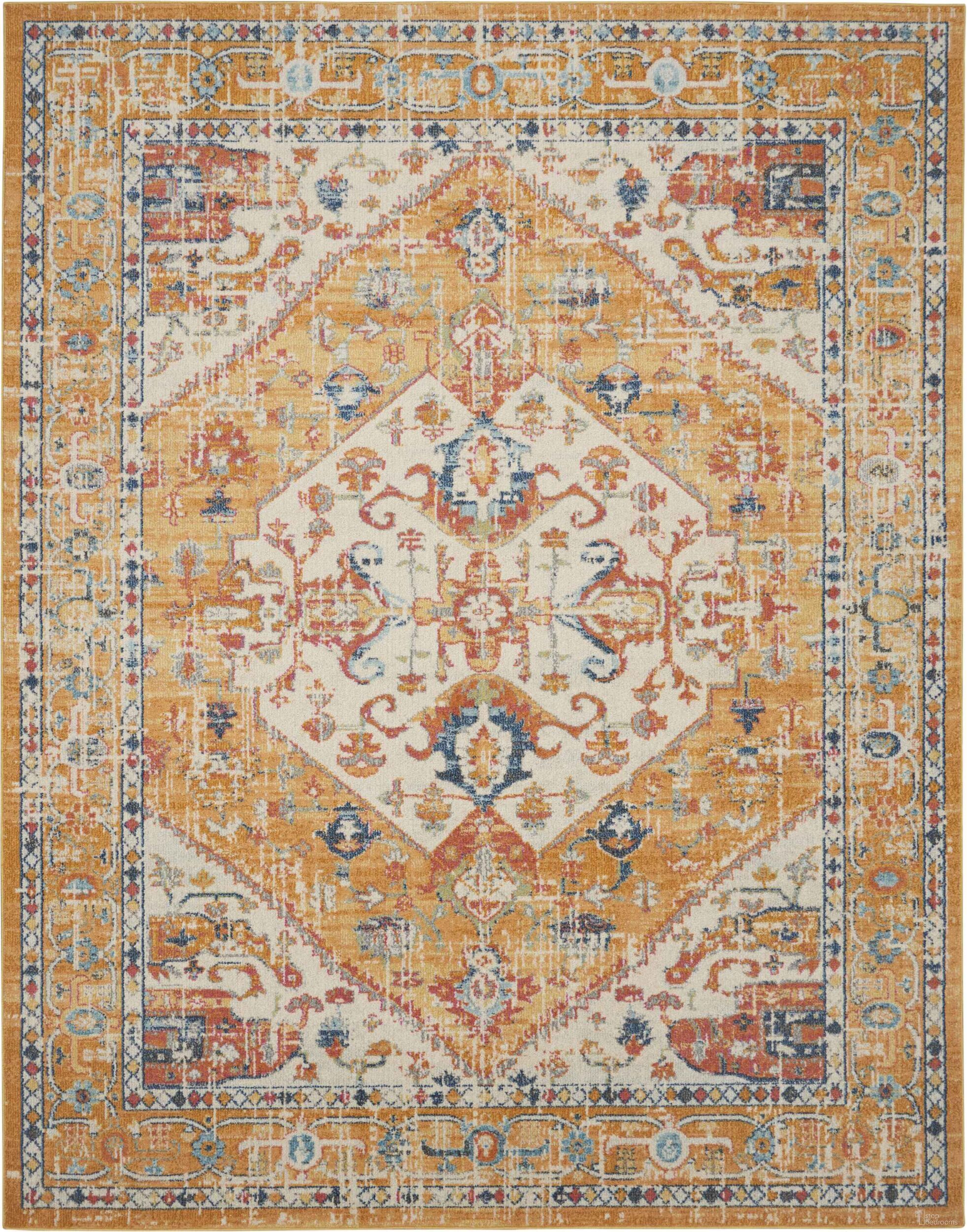 The appearance of Passion Ivory and Yellow 8' x 10' Area Rug designed by Nourison in the transitional interior design. This ivory and yellow piece of furniture was selected by 1StopBedrooms from Passion Collection to add a touch of cosiness and style into your home. Sku: 99446735157. Material: Polypropylene.
