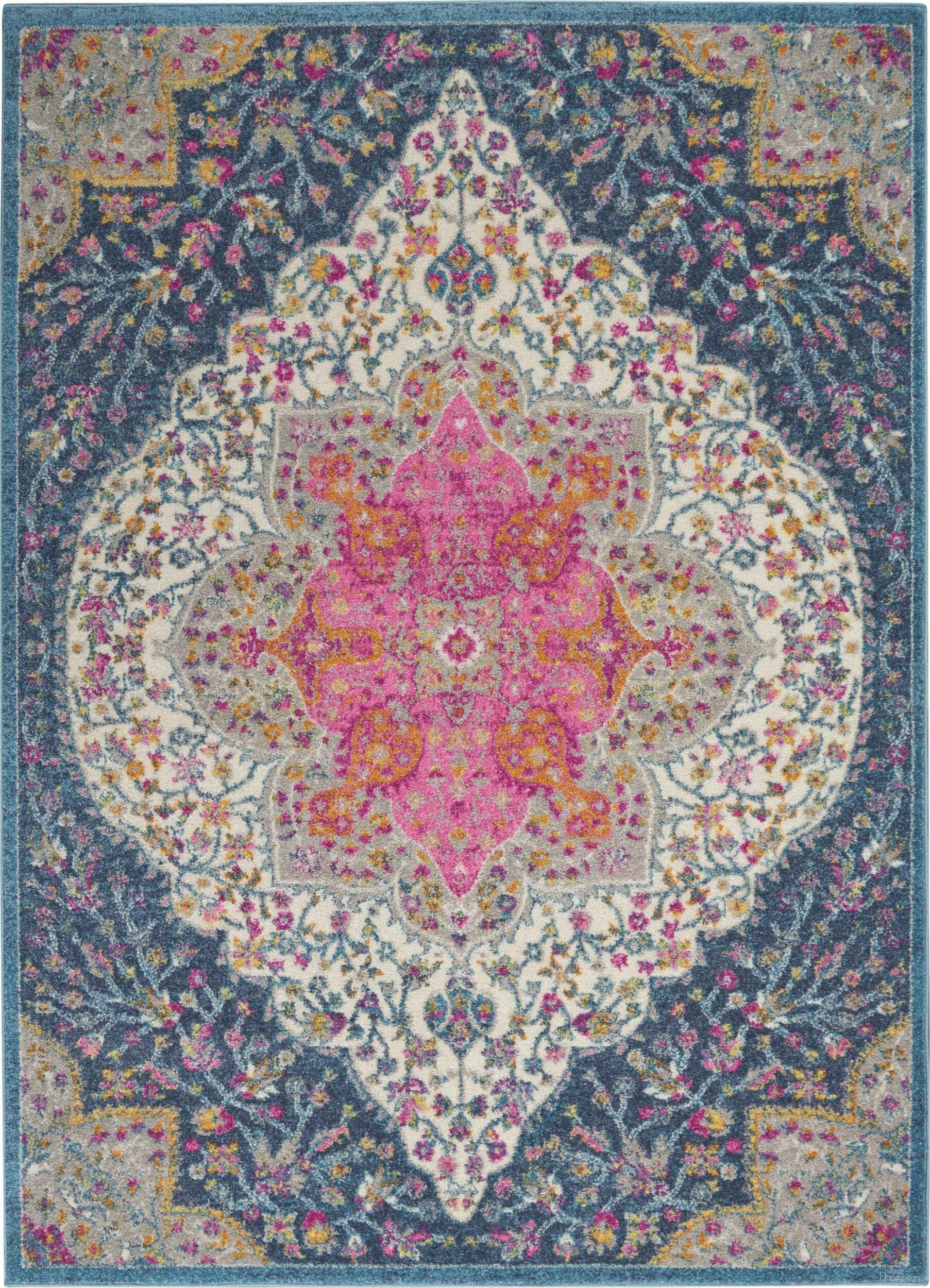 The appearance of Passion Multicolor 3'9" x 5'9" Farmhouse Area Rug designed by Nourison in the country / farmhouse interior design. This multicolor piece of furniture was selected by 1StopBedrooms from Passion Collection to add a touch of cosiness and style into your home. Sku: 99446781079. Material: Polypropylene.