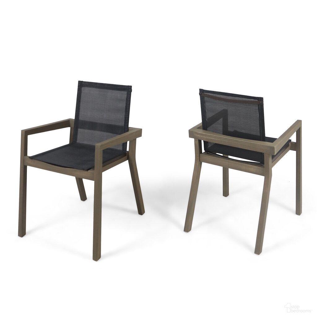 The appearance of Patio Dining Armchair with Mesh Back and Seater In Grey designed by Noble House in the rustic / southwestern interior design. This grey piece of furniture was selected by 1StopBedrooms from to add a touch of cosiness and style into your home. Sku: 63256.00GRY. Material: Wood.