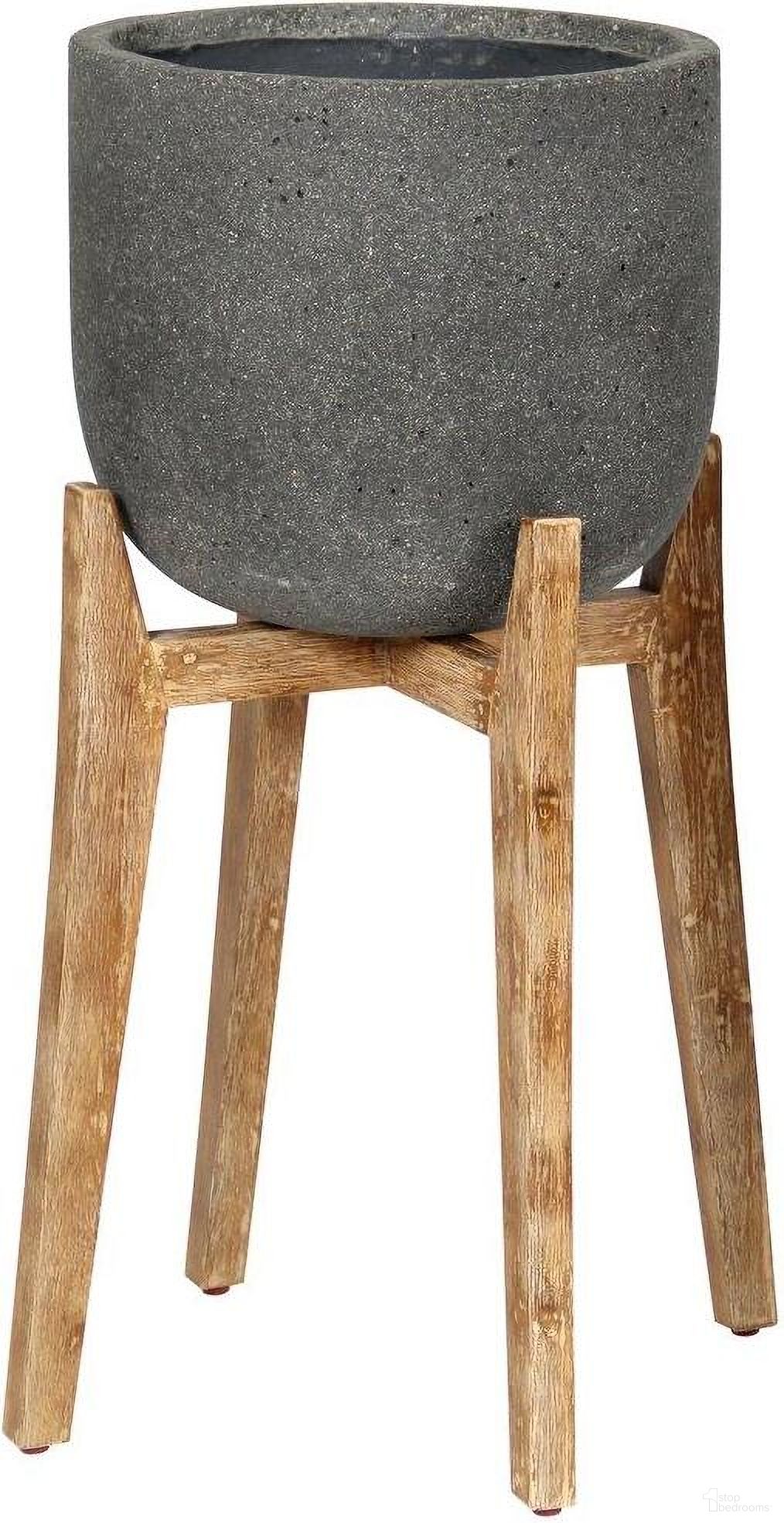 The appearance of Patio Large Round Standing Pot designed by LH Imports in the modern / contemporary interior design. This grey piece of furniture  was selected by 1StopBedrooms from Patio Collection to add a touch of cosiness and style into your home. Sku: PAT011-L. Material: Wood.
