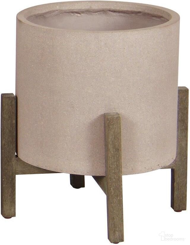The appearance of Patio Round Standing Pot Small In Brown Stone designed by LH Imports in the modern / contemporary interior design. This brownstone piece of furniture  was selected by 1StopBedrooms from Patio Collection to add a touch of cosiness and style into your home. Sku: PAT015-BR. Material: Stone.