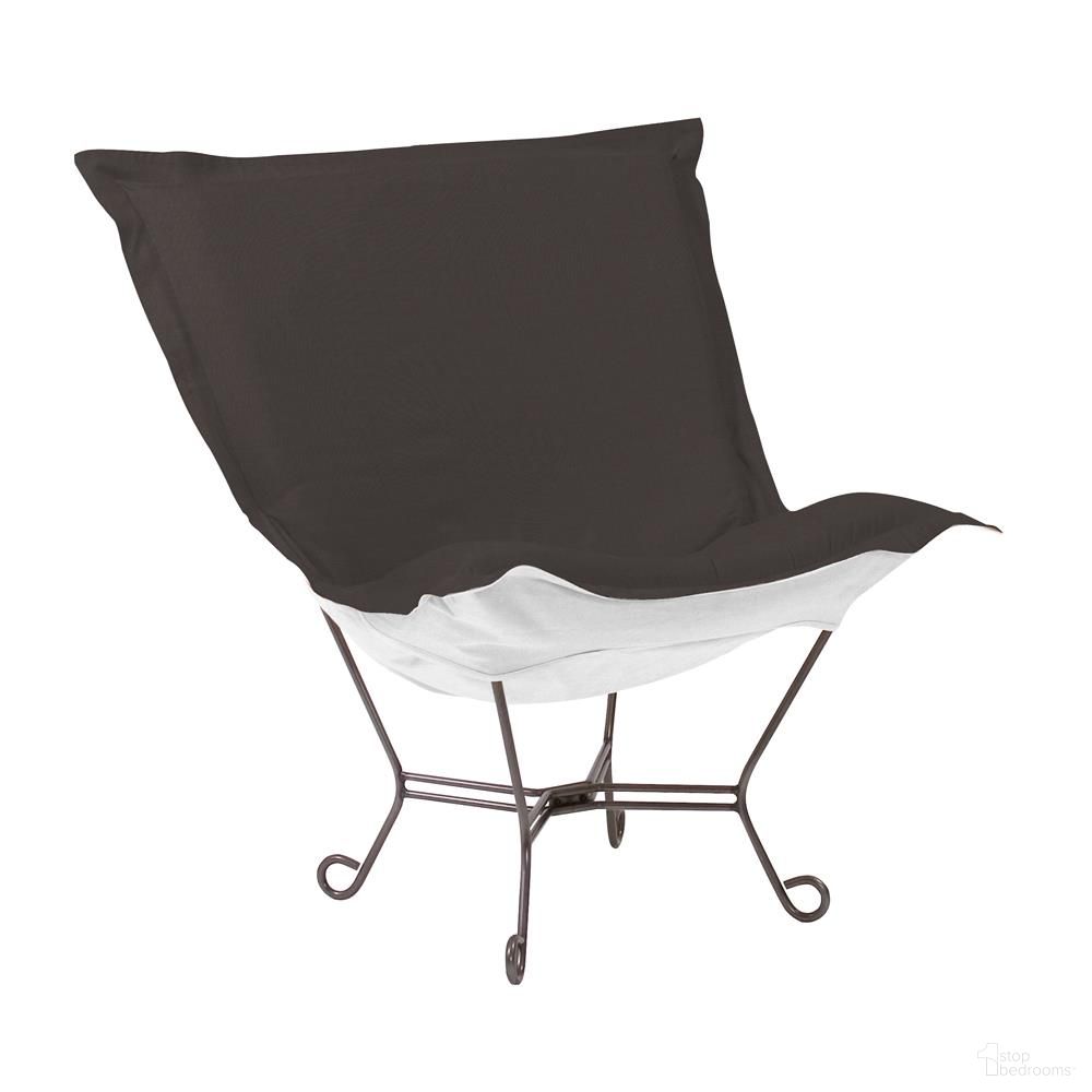 The appearance of Patio Scroll Puff Chair Seascape Titanium Frame In Charcoal designed by Howard Elliott in the indoor/outdoor interior design. This charcoal piece of furniture was selected by 1StopBedrooms from Seascape Collection to add a touch of cosiness and style into your home. Sku: Q500-460. Material: Acrylic.
