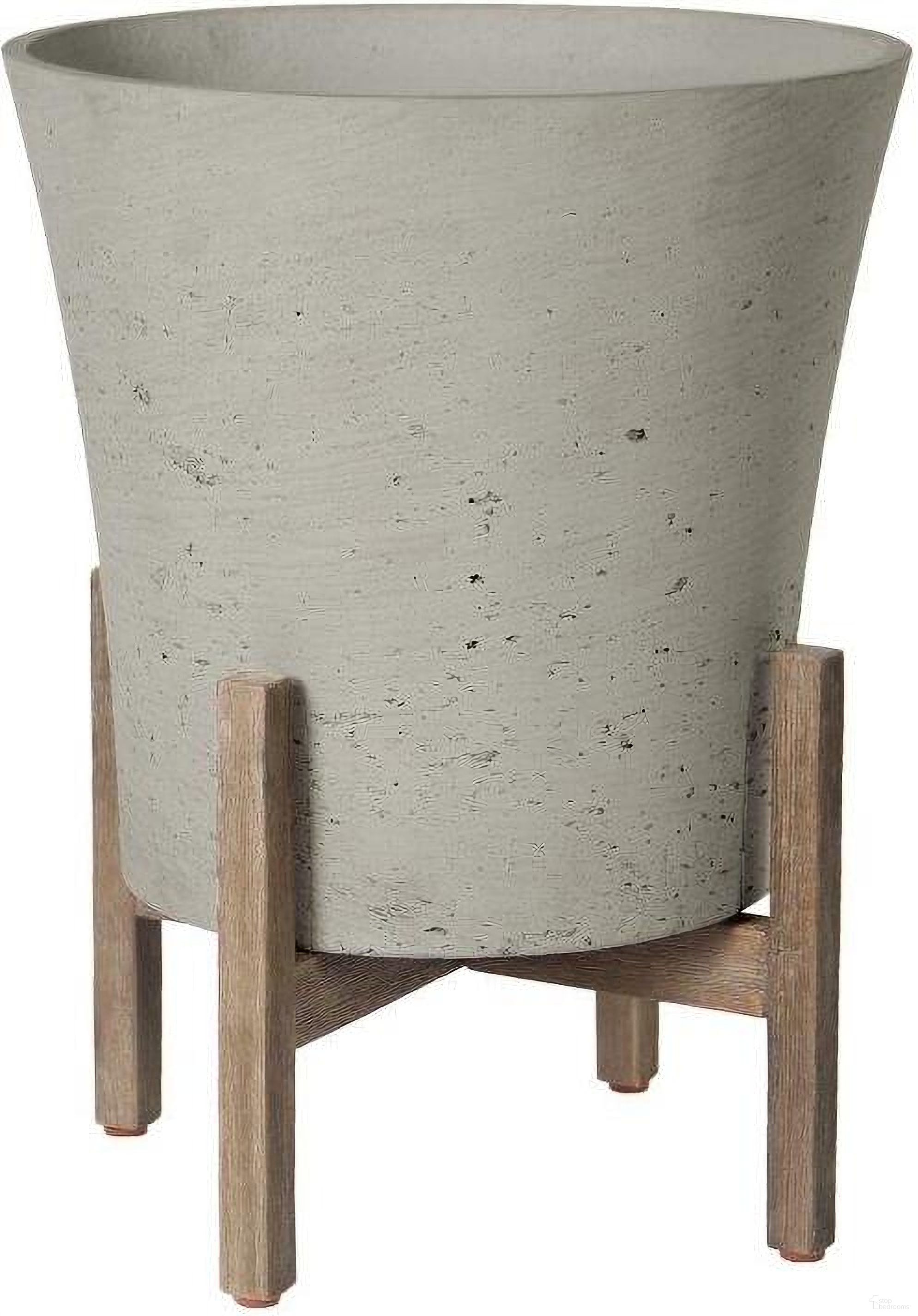 The appearance of Patio Tapered Medium Standing Pot In Cement Grey designed by LH Imports in the modern / contemporary interior design. This grey piece of furniture  was selected by 1StopBedrooms from Patio Collection to add a touch of cosiness and style into your home. Sku: PAT026-M. Material: Cement.