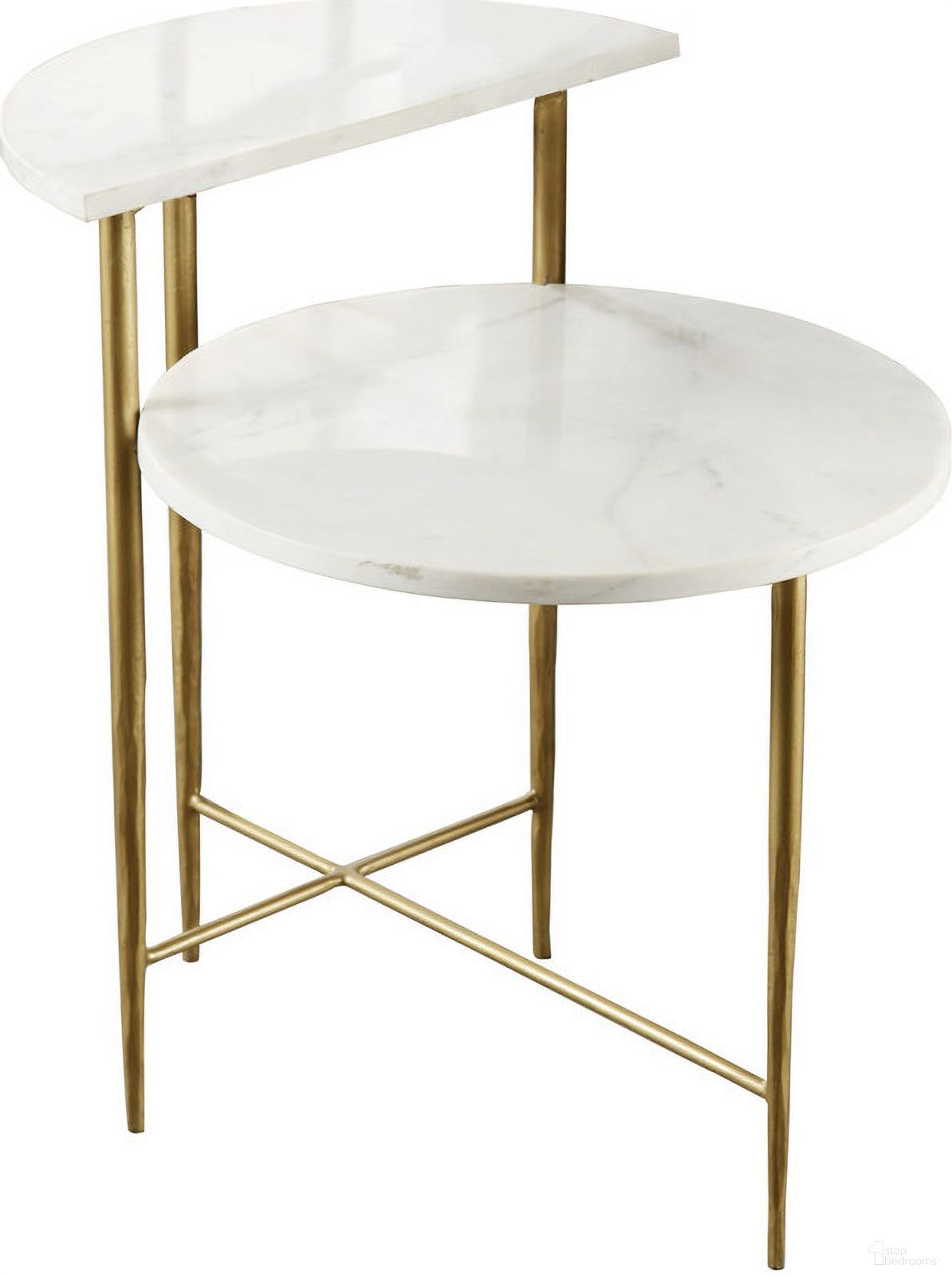 The appearance of Patna Marble Top Side End Table In White designed by Steve Silver in the transitional interior design. This white piece of furniture  was selected by 1StopBedrooms from Patna Collection to add a touch of cosiness and style into your home. Sku: AN230WEC. Material: MDF.