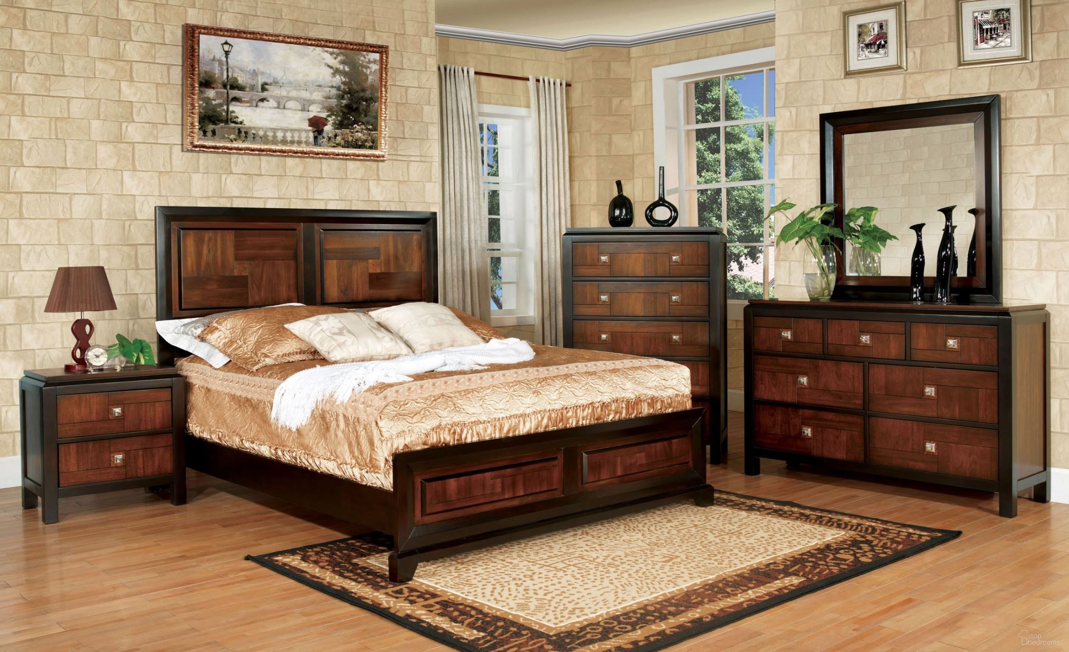 The appearance of Patra Acacia And Walnut Nightstand designed by Furniture of America in the transitional interior design. This brown piece of furniture was selected by 1StopBedrooms from Patra Collection to add a touch of cosiness and style into your home. Sku: CM7152N. Material: Wood.