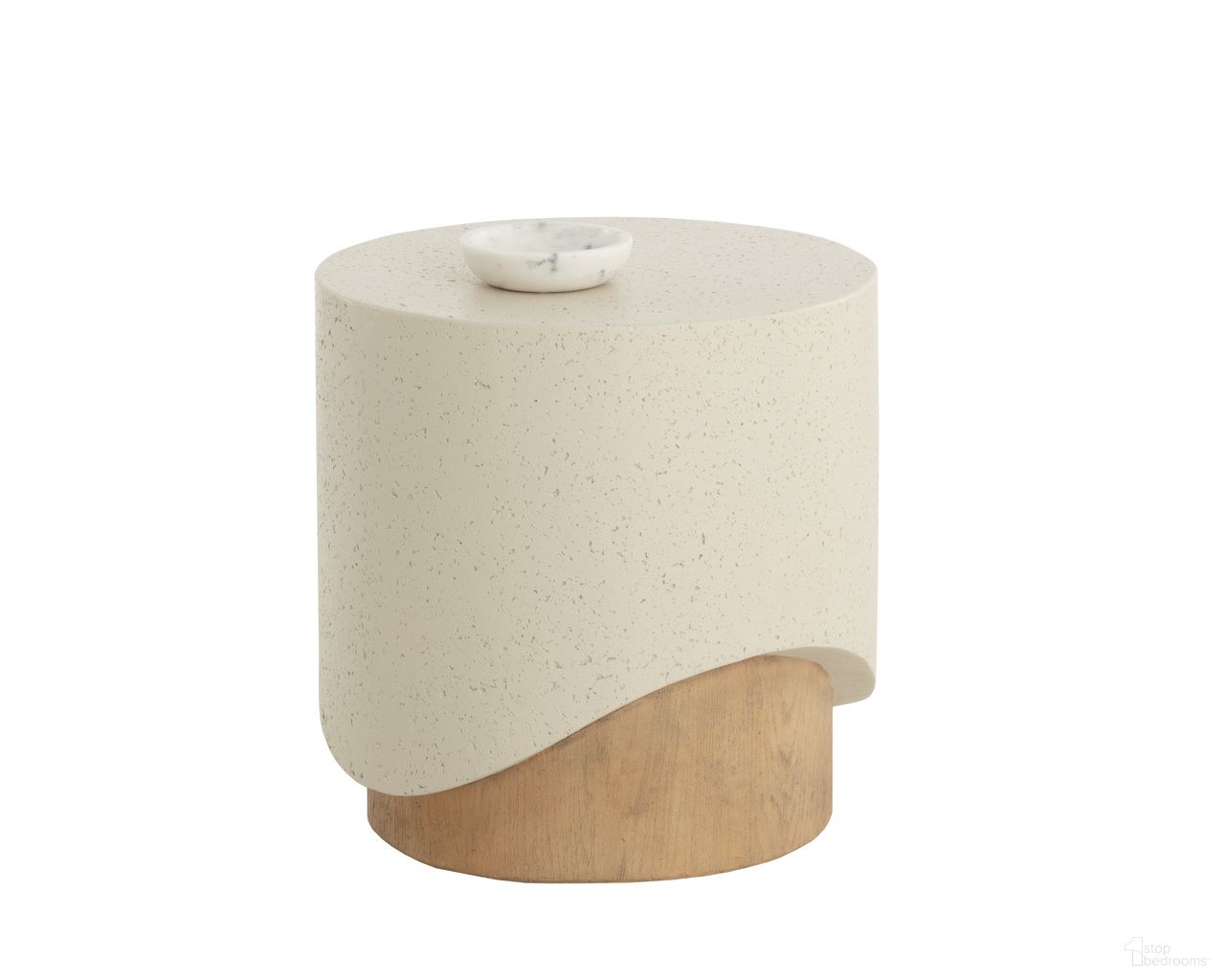Patras End Table In Light Brown and Cream