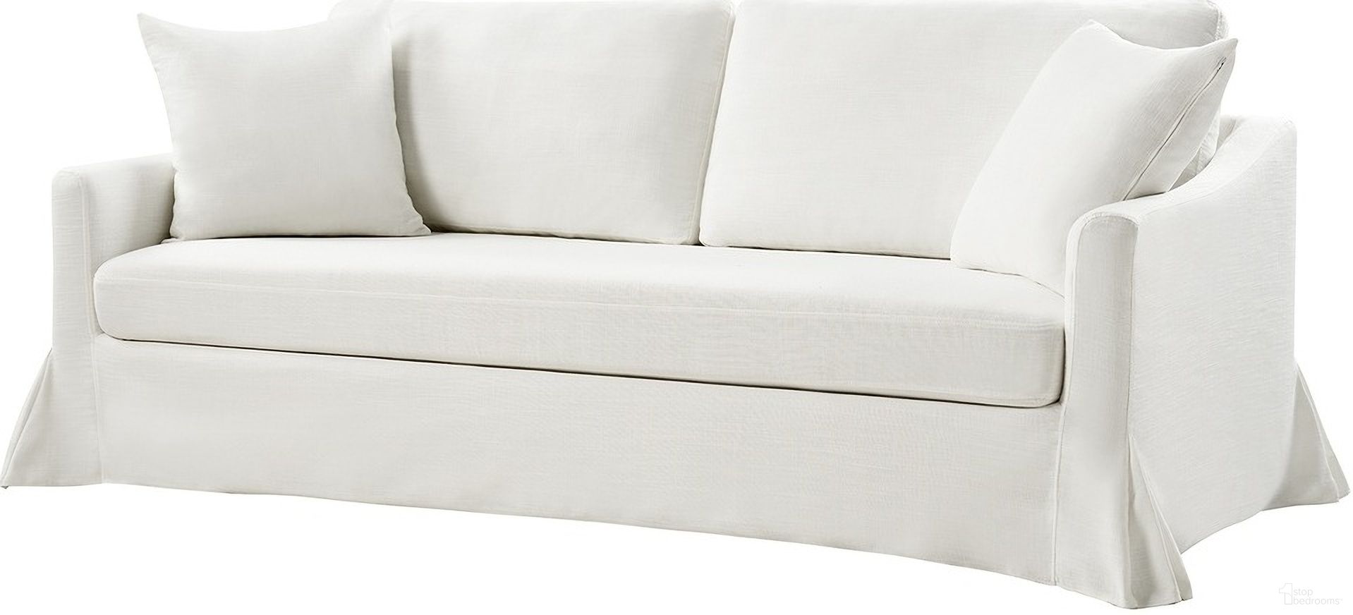 The appearance of Patrice Slipcovered Sofa In White designed by Karat Home in the cabin / lodge interior design. This white piece of furniture was selected by 1StopBedrooms from Patrice Collection to add a touch of cosiness and style into your home. Sku: SFAY0816-WTE. Material: Linen Look Fabric.