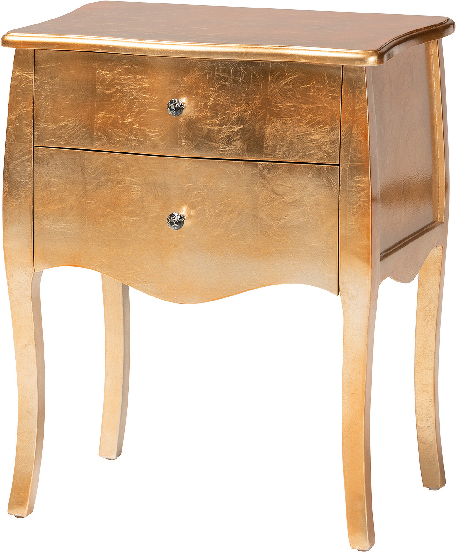 Patrice Wood 2 Drawer End Table In Gold by Baxton Studio 1StopBedrooms