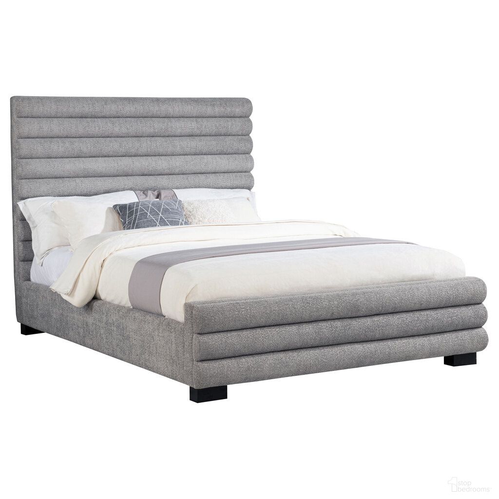 Patricia 58 Inch Boucle Upholstered Queen Bed In Grey