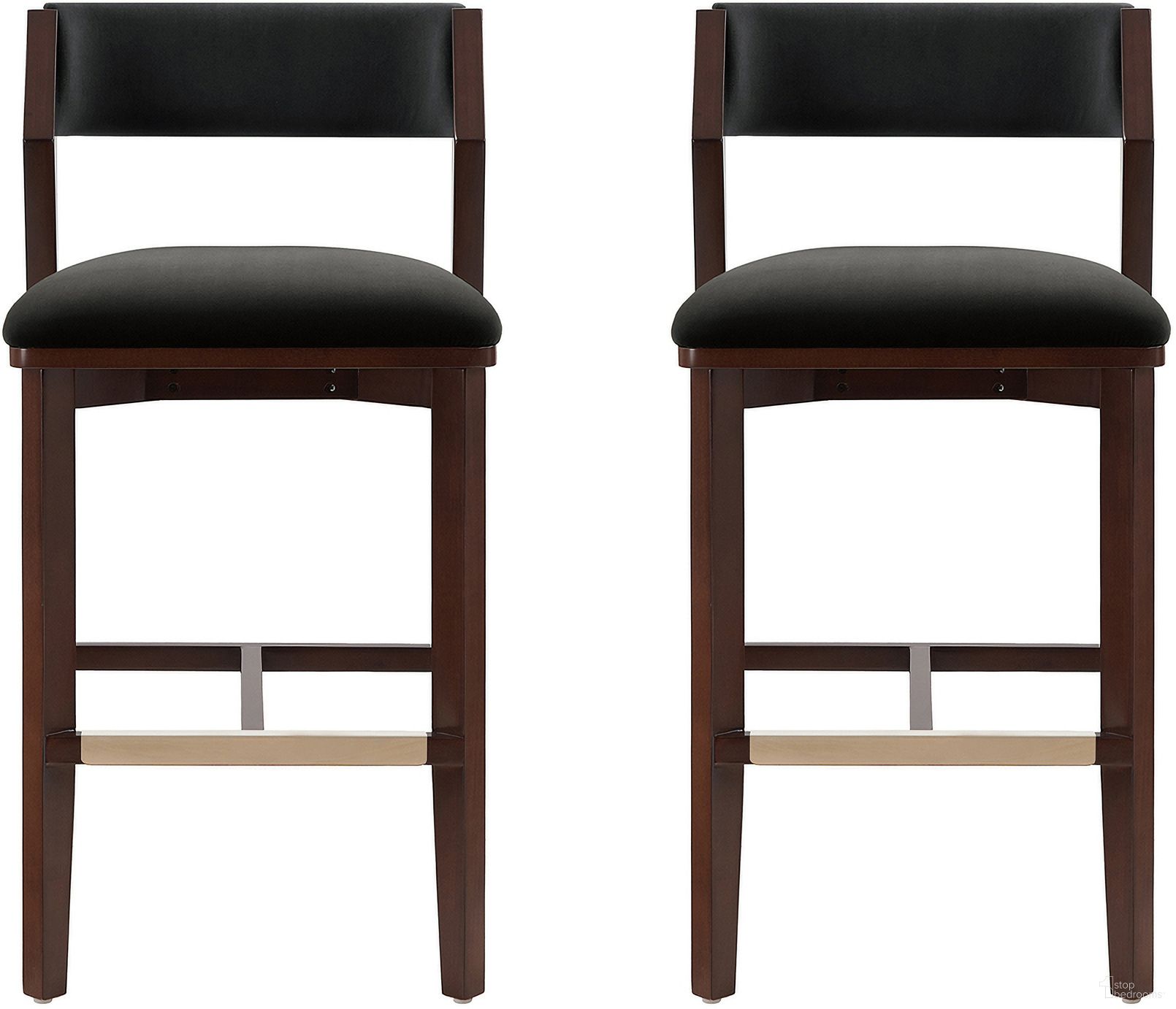 The appearance of Patricia Barstool Set of 2 In Black designed by Manhattan Comfort in the modern / contemporary interior design. This black piece of furniture  was selected by 1StopBedrooms from Patricia Collection to add a touch of cosiness and style into your home. Sku: BS026-BK;BS026-BK. Material: Beech.