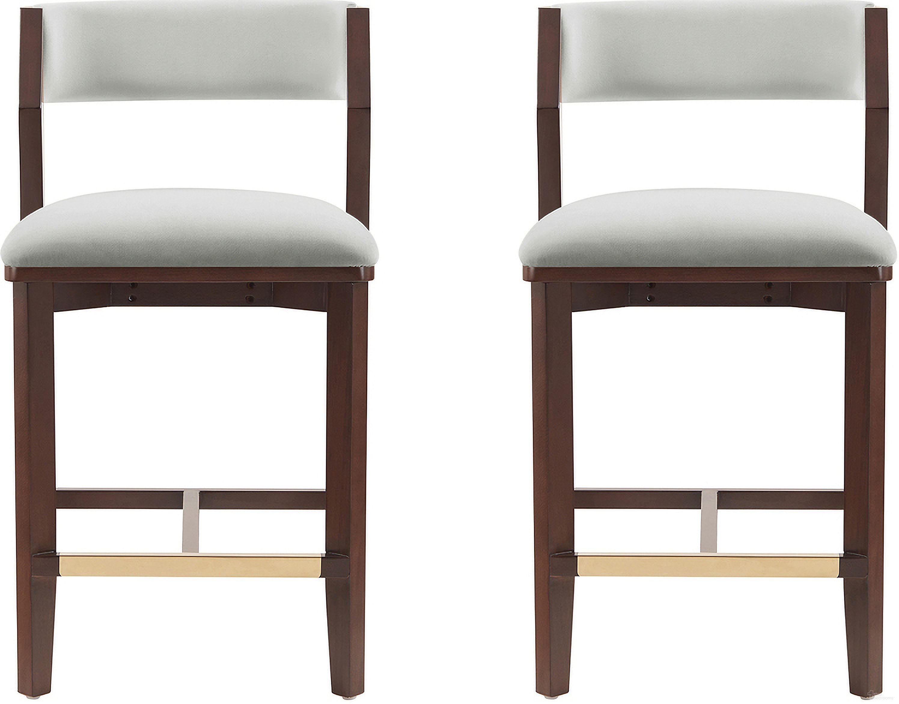 The appearance of Patricia Counter Stool Set of 2 In White Glacier designed by Manhattan Comfort in the modern / contemporary interior design. This white glacier piece of furniture  was selected by 1StopBedrooms from Patricia Collection to add a touch of cosiness and style into your home. Sku: CS023-WH;CS023-WH. Material: Beech.