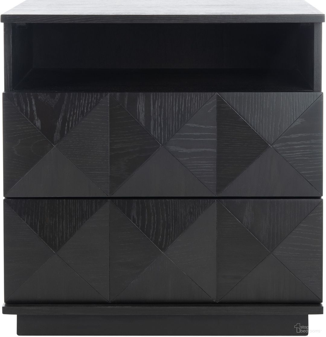 The appearance of Patty 2 Drawer Nightstand In Black designed by Safavieh Couture in the modern / contemporary interior design. This black piece of furniture was selected by 1StopBedrooms from Patty Collection to add a touch of cosiness and style into your home. Sku: SFV7207A. Material: Wood.