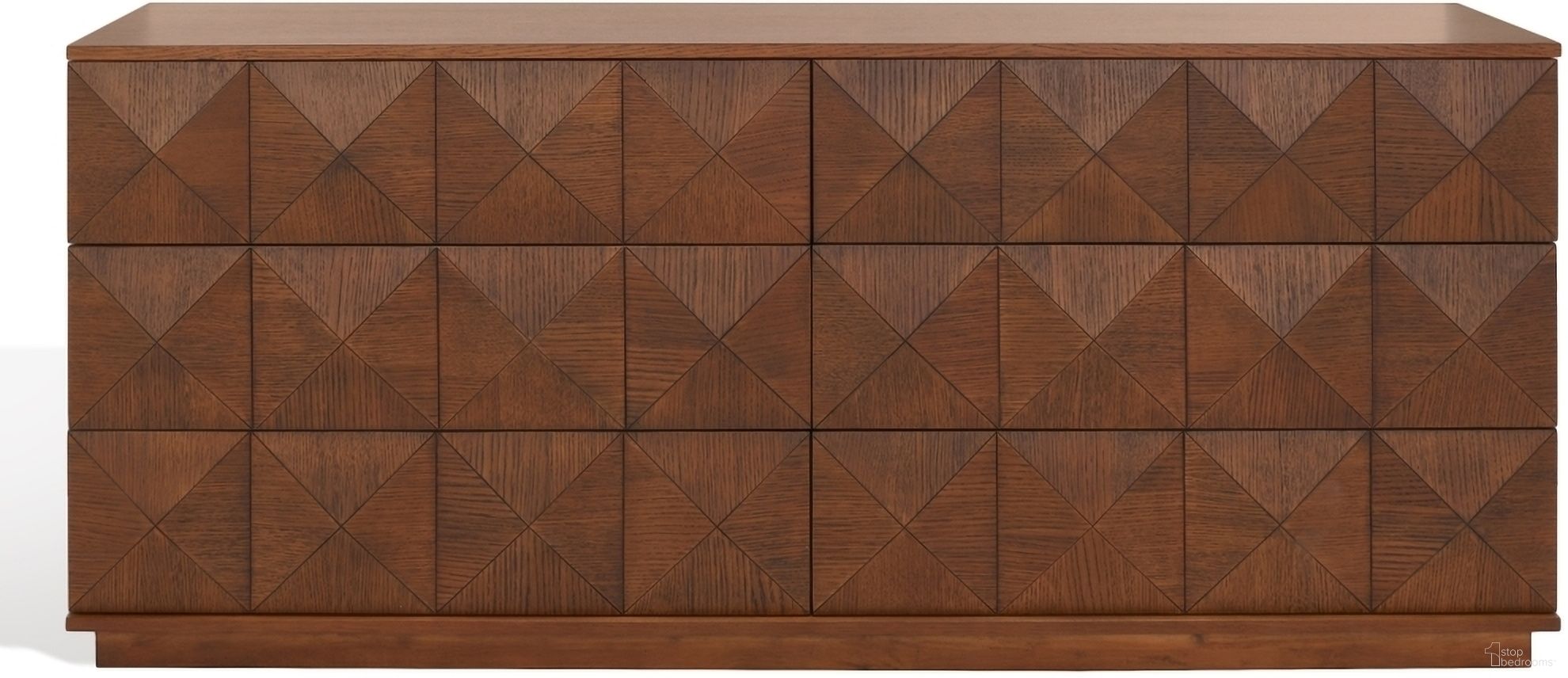 The appearance of Patty 6 Drawer Dresser In Walnut designed by Safavieh Couture in the modern / contemporary interior design. This walnut piece of furniture was selected by 1StopBedrooms from Patty Collection to add a touch of cosiness and style into your home. Sku: SFV7206B. Material: MDF.