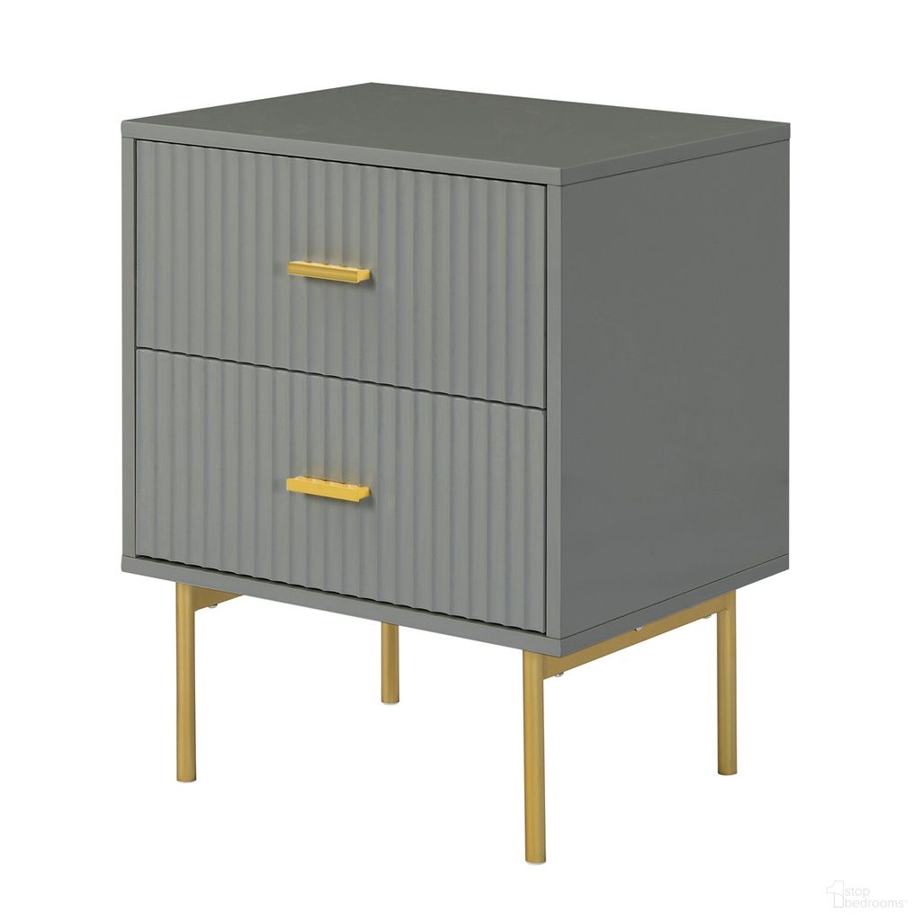 The appearance of Paul Nightstand In Grey designed by Karat Home in the transitional interior design. This grey piece of furniture was selected by 1StopBedrooms from Paul Collection to add a touch of cosiness and style into your home. Sku: NSBSD0390-GREY. Material: Engineered Wood.