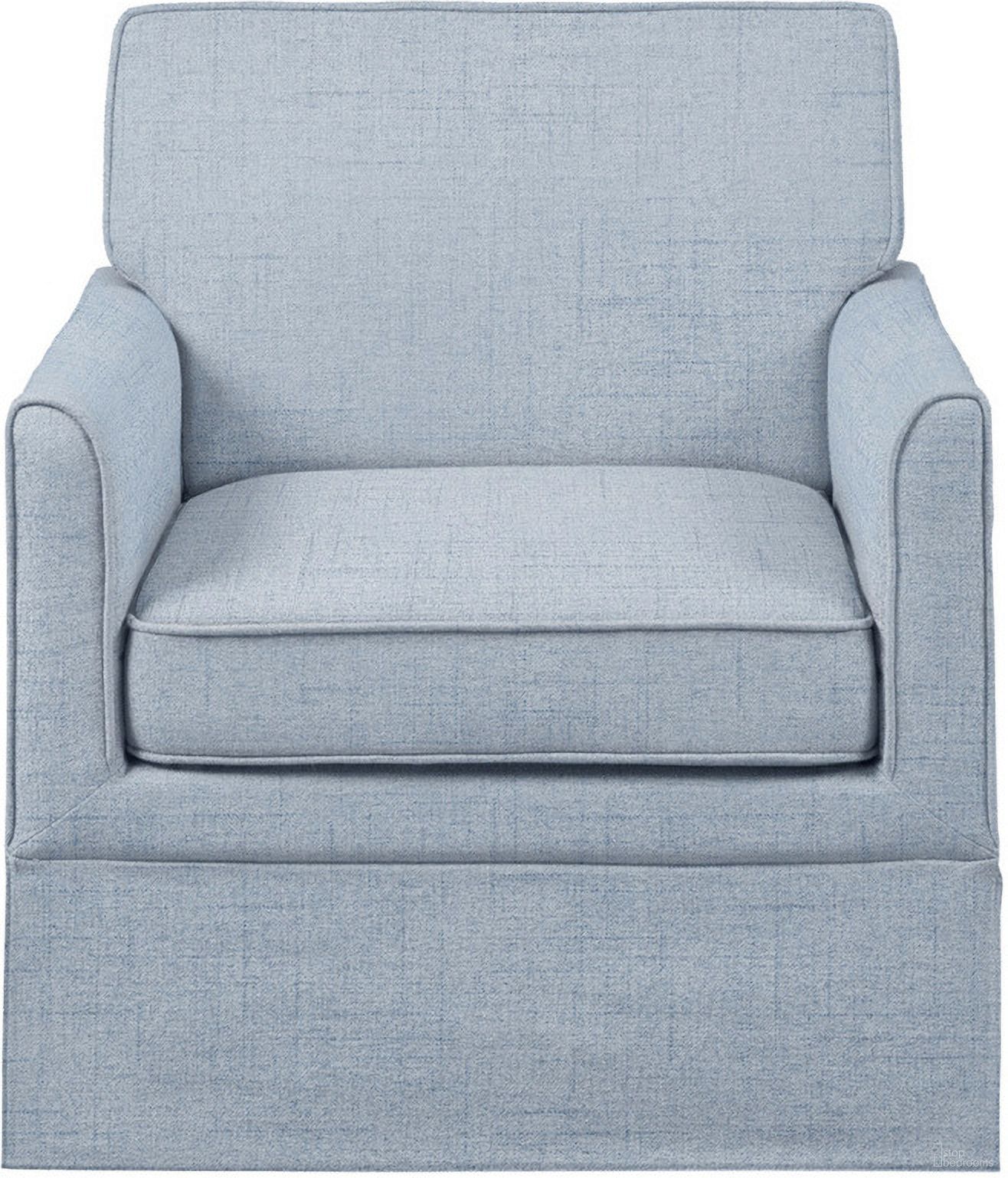 The appearance of Paula Slipcover Accent Armchair In Light Blue designed by Olliix in the transitional interior design. This light blue piece of furniture  was selected by 1StopBedrooms from Paula Collection to add a touch of cosiness and style into your home. Sku: 5DS100-0035. Material: Polyester.