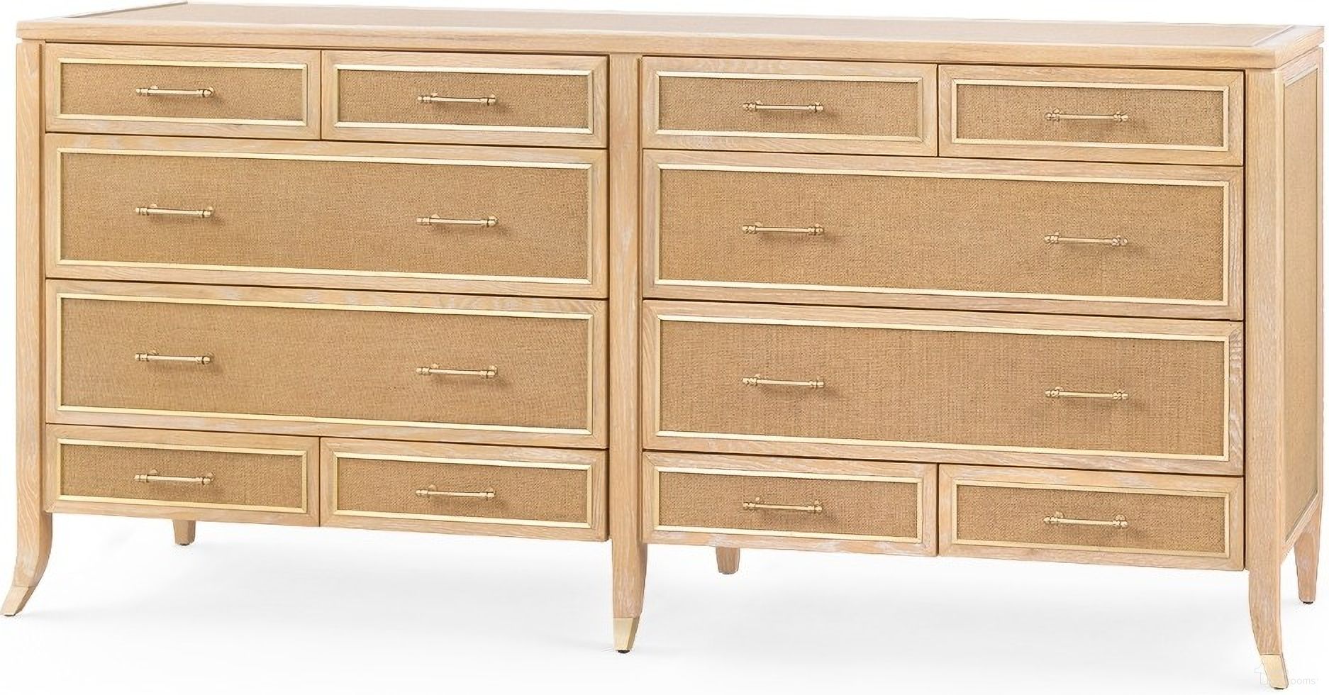 The appearance of Paulina 12-Drawer In Natural and Camel designed by Villa & House in the transitional interior design. This natural piece of furniture was selected by 1StopBedrooms from Paulina Collection to add a touch of cosiness and style into your home. Sku: PAU-250-98. Material: Wood.