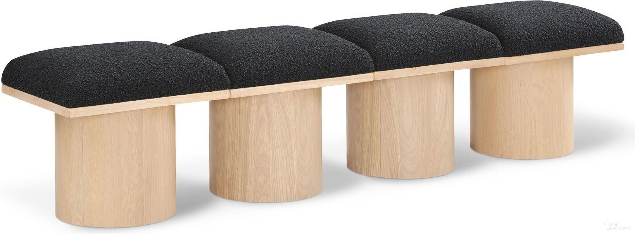 The appearance of Pavilion 72 Inch 4 Piece Boucle Fabric Bench In Black and Natural designed by Meridian in the modern / contemporary interior design. This black piece of furniture was selected by 1StopBedrooms from Pavilion Collection to add a touch of cosiness and style into your home. Sku: 465Black-C;465Black-C;465Black-C;465Black-C. Material: Plywood.