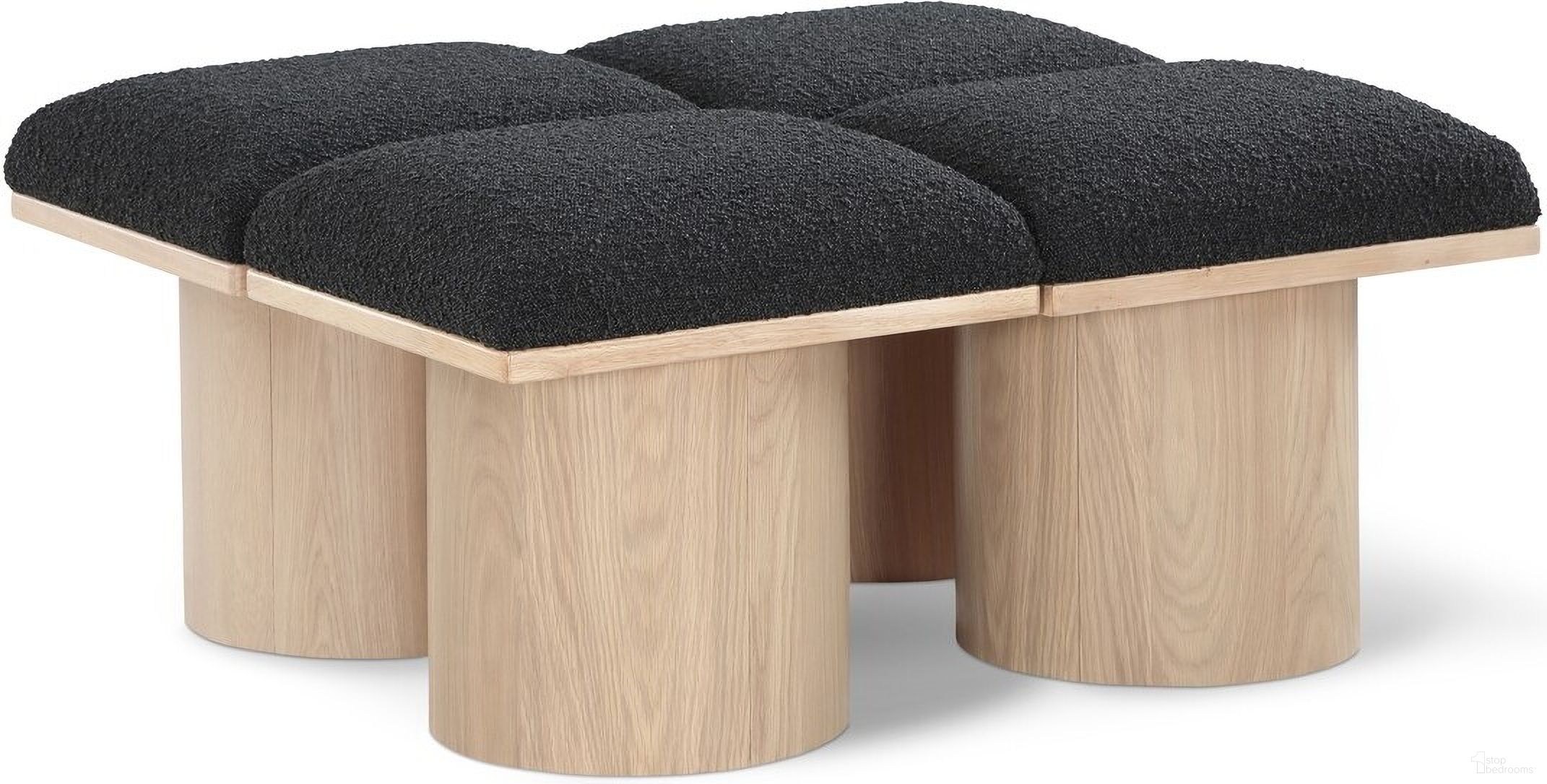 The appearance of Pavilion 36 Inch 4 Piece Boucle Fabric Bench In Black and Natural designed by Meridian in the modern / contemporary interior design. This black piece of furniture was selected by 1StopBedrooms from Pavilion Collection to add a touch of cosiness and style into your home. Sku: 465Black-C;465Black-C;465Black-C;465Black-C. Material: Plywood.