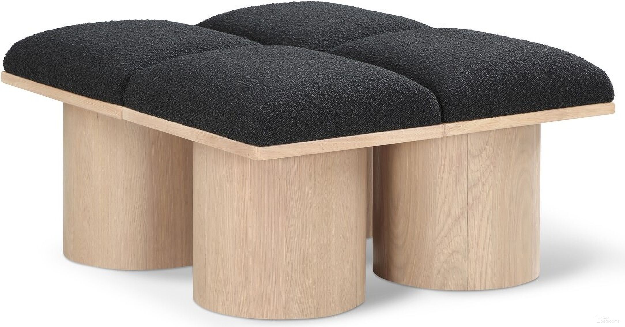 The appearance of Pavilion 31 Inch 4 Piece Boucle Fabric Bench In Black and Natural designed by Meridian in the modern / contemporary interior design. This black piece of furniture was selected by 1StopBedrooms from Pavilion Collection to add a touch of cosiness and style into your home. Sku: 465Black-C;465Black-C;465Black-C;465Black-C. Material: Plywood.