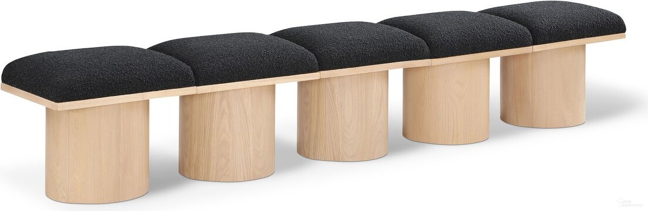 The appearance of Pavilion 90 Inch 5 Piece Boucle Fabric Bench In Black and Natural designed by Meridian in the modern / contemporary interior design. This black piece of furniture was selected by 1StopBedrooms from Pavilion Collection to add a touch of cosiness and style into your home. Sku: 465Black-C;465Black-C;465Black-C;465Black-C;465Black-C. Material: Plywood.