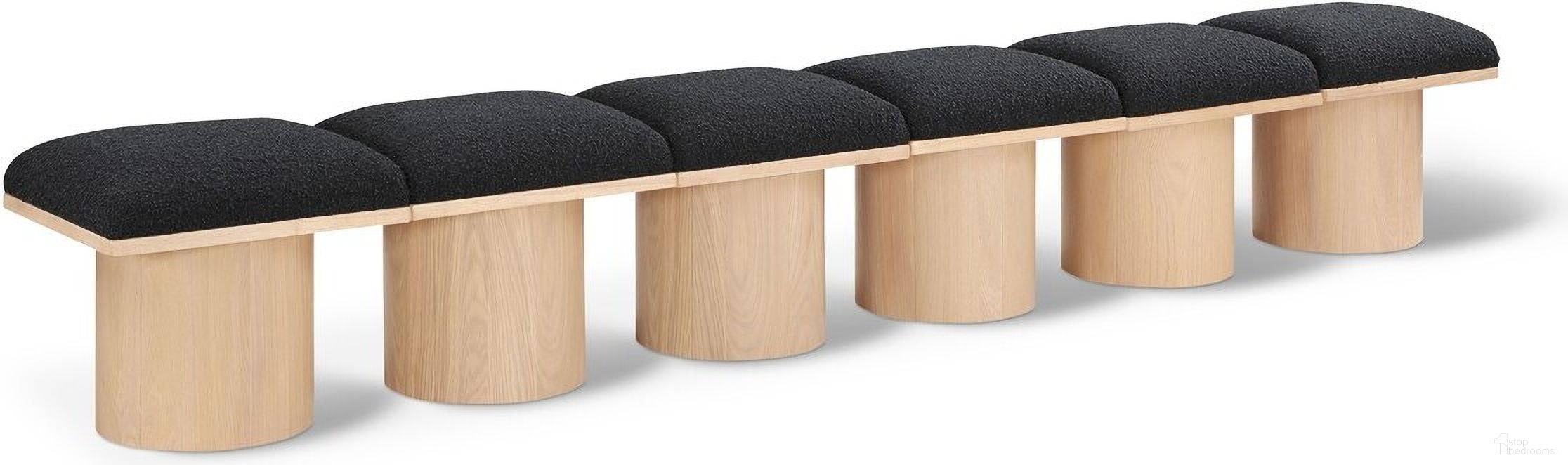 The appearance of Pavilion 108 Inch 6 Piece Boucle Fabric Bench In Black and Natural designed by Meridian in the modern / contemporary interior design. This black piece of furniture was selected by 1StopBedrooms from Pavilion Collection to add a touch of cosiness and style into your home. Sku: 465Black-C;465Black-C;465Black-C;465Black-C;465Black-C;465Black-C. Material: Plywood.