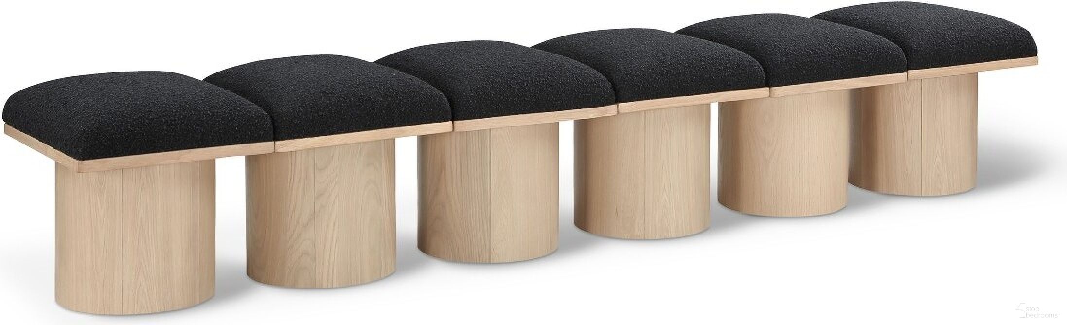 The appearance of Pavilion 93 Inch 6 Piece Boucle Fabric Bench In Black and Natural designed by Meridian in the modern / contemporary interior design. This black piece of furniture was selected by 1StopBedrooms from Pavilion Collection to add a touch of cosiness and style into your home. Sku: 465Black-C;465Black-C;465Black-C;465Black-C;465Black-C;465Black-C. Material: Plywood.