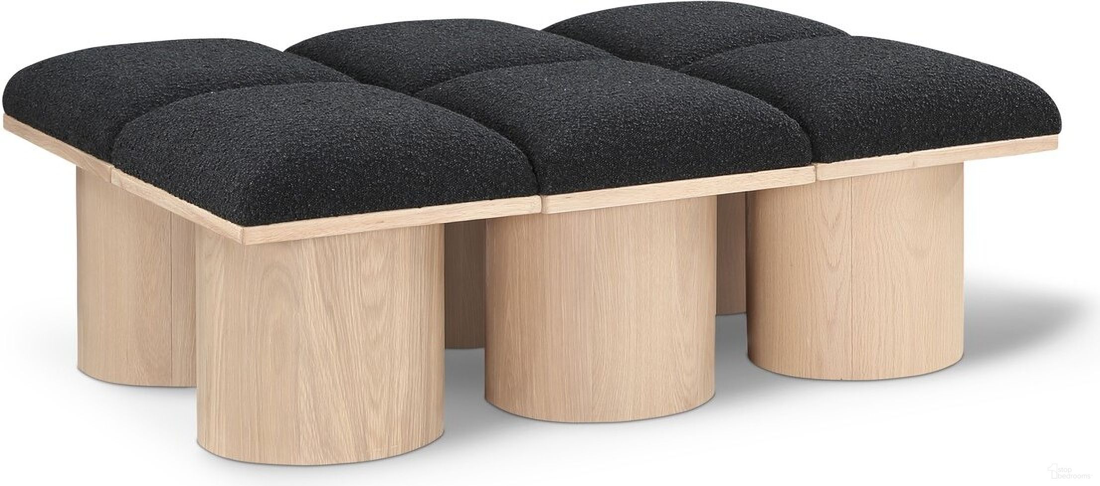 The appearance of Pavilion 46 Inch 6 Piece Boucle Fabric Bench In Black and Natural designed by Meridian in the modern / contemporary interior design. This black piece of furniture was selected by 1StopBedrooms from Pavilion Collection to add a touch of cosiness and style into your home. Sku: 465Black-C;465Black-C;465Black-C;465Black-C;465Black-C;465Black-C. Material: Plywood.