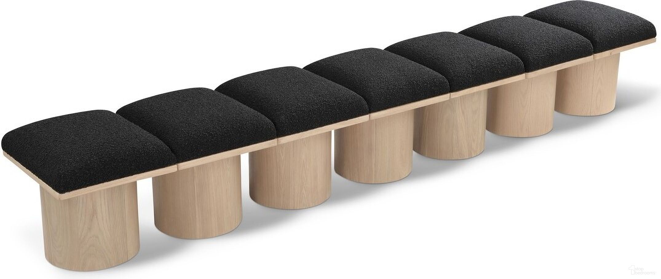 The appearance of Pavilion 126 Inch 7 Piece Boucle Fabric Bench In Black and Natural designed by Meridian in the modern / contemporary interior design. This black piece of furniture was selected by 1StopBedrooms from Pavilion Collection to add a touch of cosiness and style into your home. Sku: 465Black-C;465Black-C;465Black-C;465Black-C;465Black-C;465Black-C;465Black-C. Material: Plywood.