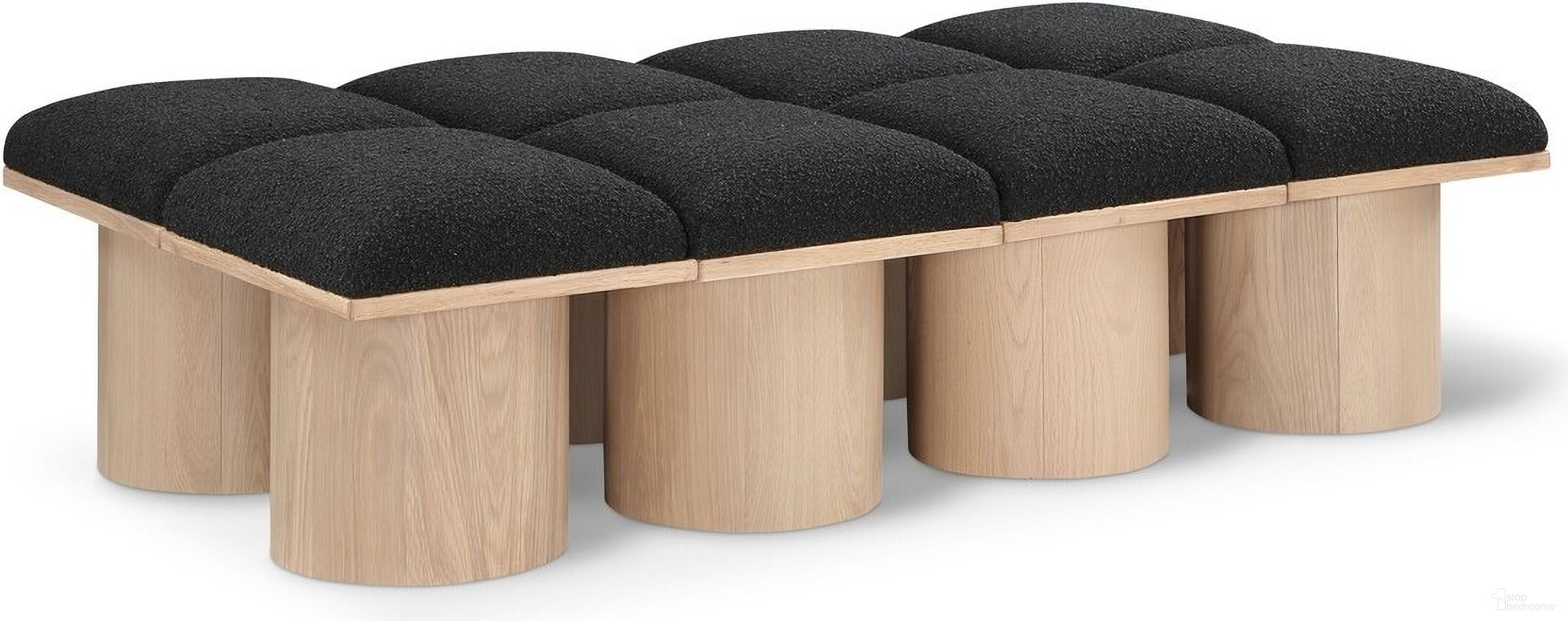 The appearance of Pavilion 62 Inch 8 Piece Boucle Fabric Bench In Black and Natural designed by Meridian in the modern / contemporary interior design. This black piece of furniture was selected by 1StopBedrooms from Pavilion Collection to add a touch of cosiness and style into your home. Sku: 465Black-C;465Black-C;465Black-C;465Black-C;465Black-C;465Black-C;465Black-C;465Black-C. Material: Plywood.