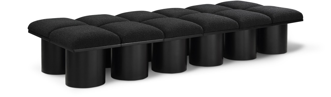 Pavilion Boucle Fabric Bench In Black by Meridian | 1StopBedrooms