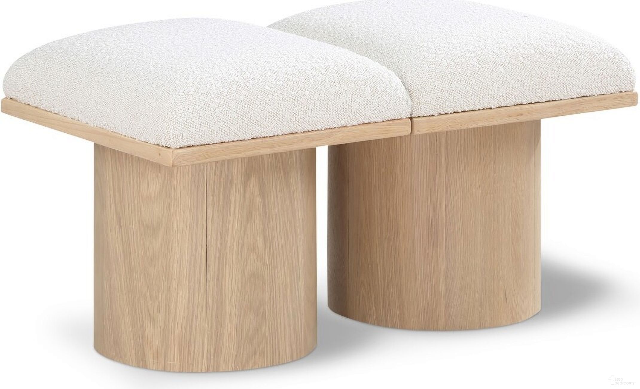 The appearance of Pavilion 31 Inch 2 Piece Boucle Fabric Bench In Cream and Natural designed by Meridian in the modern / contemporary interior design. This natural/cream piece of furniture was selected by 1StopBedrooms from Pavilion Collection to add a touch of cosiness and style into your home. Sku: 465Cream-C;465Cream-C. Material: Plywood.