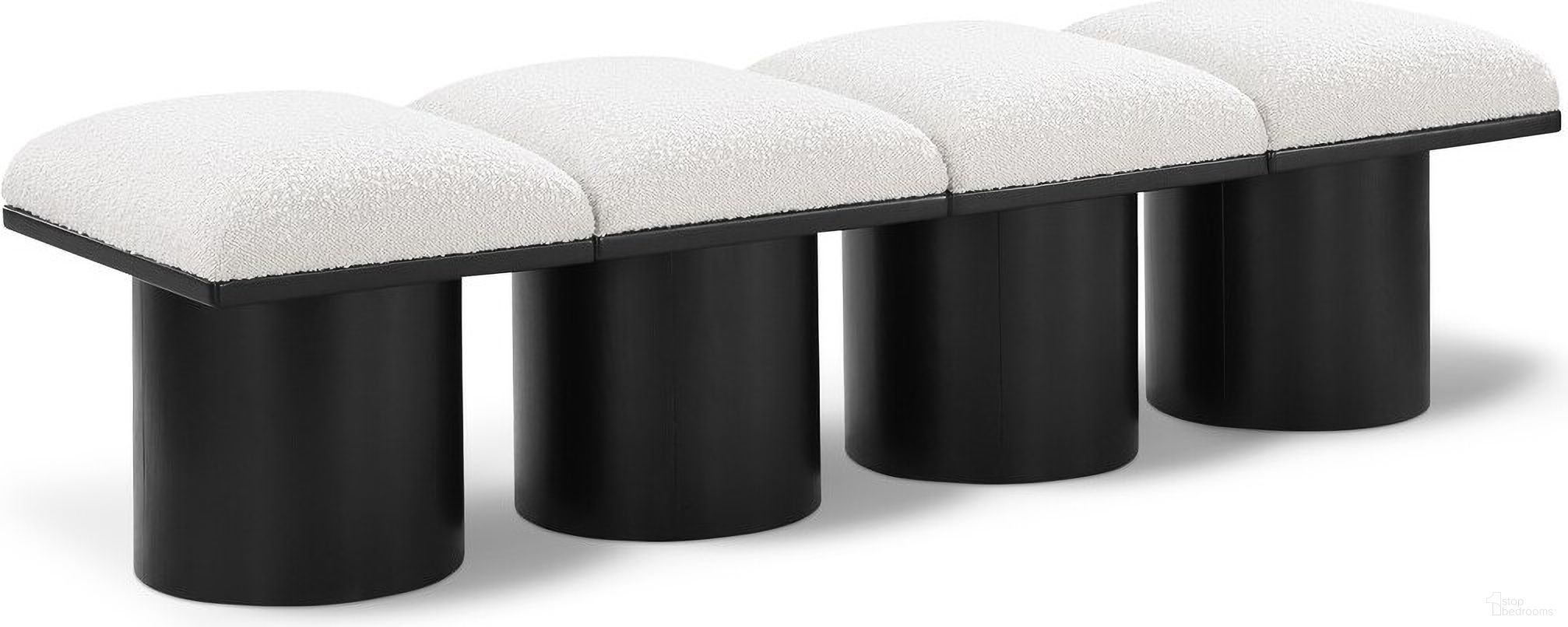 The appearance of Pavilion 62 Inch 4 Piece Boucle Fabric Bench In Cream and Black designed by Meridian in the modern / contemporary interior design. This cream piece of furniture was selected by 1StopBedrooms from Pavilion Collection to add a touch of cosiness and style into your home. Sku: 466Cream-C;466Cream-C;466Cream-C;466Cream-C. Material: Plywood.