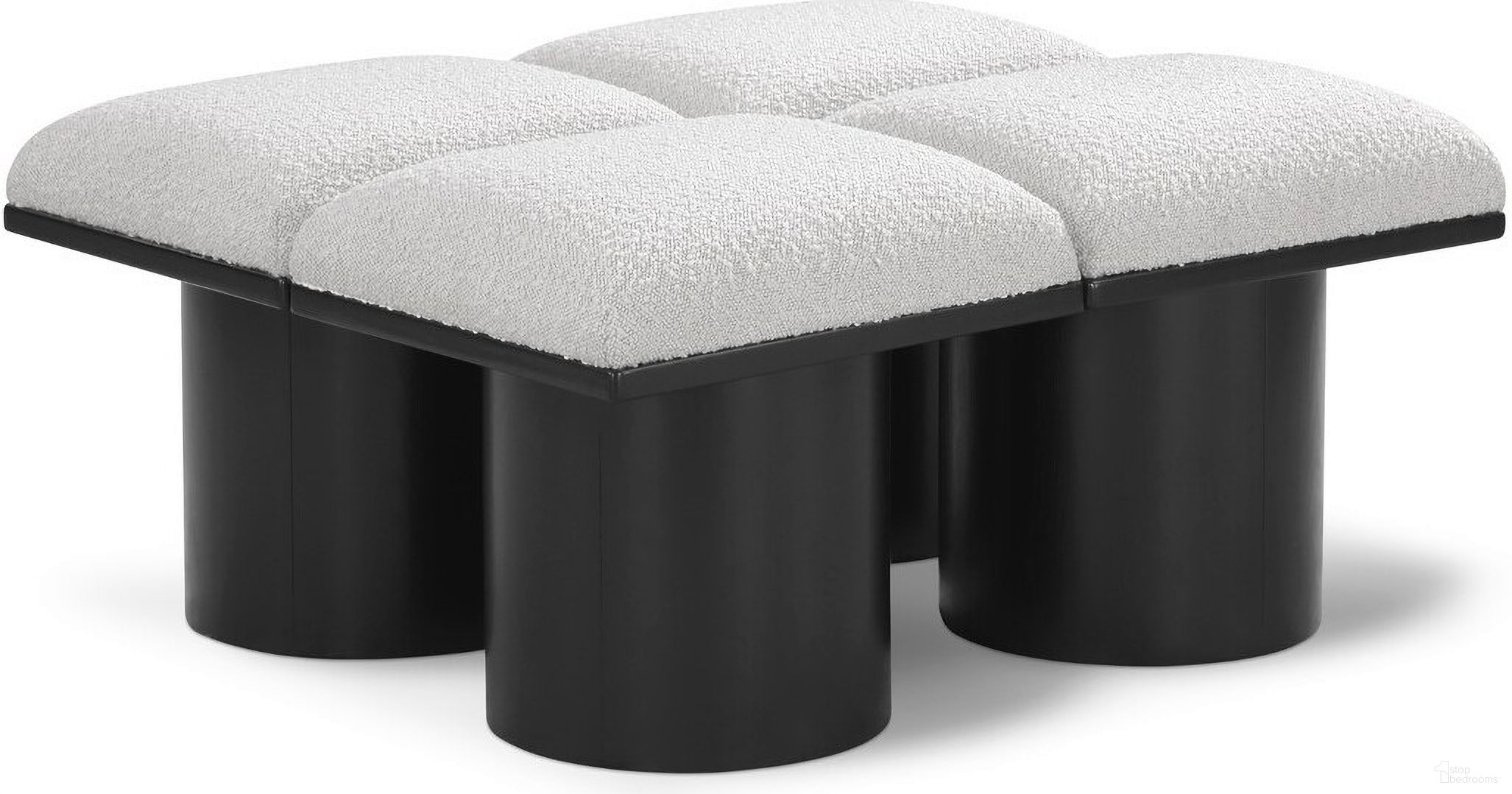 The appearance of Pavilion 36 Inch 4 Piece Boucle Fabric Bench In Cream and Black designed by Meridian in the modern / contemporary interior design. This cream piece of furniture was selected by 1StopBedrooms from Pavilion Collection to add a touch of cosiness and style into your home. Sku: 466Cream-C;466Cream-C;466Cream-C;466Cream-C. Material: Plywood.