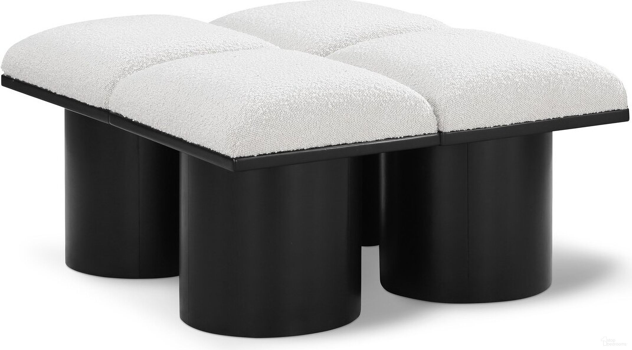 The appearance of Pavilion 31 Inch 4 Piece Boucle Fabric Bench In Cream and Black designed by Meridian in the modern / contemporary interior design. This cream piece of furniture was selected by 1StopBedrooms from Pavilion Collection to add a touch of cosiness and style into your home. Sku: 466Cream-C;466Cream-C;466Cream-C;466Cream-C. Material: Plywood.
