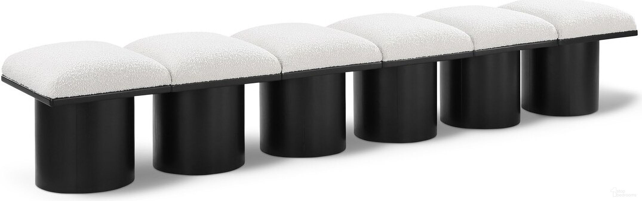 The appearance of Pavilion 93 Inch 6 Piece Boucle Fabric Bench In Cream and Black designed by Meridian in the modern / contemporary interior design. This cream piece of furniture was selected by 1StopBedrooms from Pavilion Collection to add a touch of cosiness and style into your home. Sku: 466Cream-C;466Cream-C;466Cream-C;466Cream-C;466Cream-C;466Cream-C. Material: Plywood.