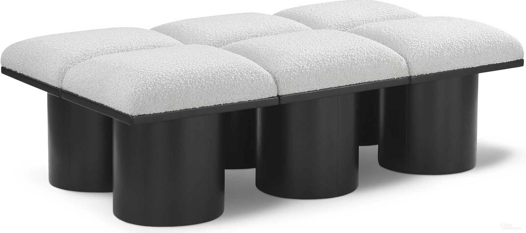 The appearance of Pavilion 54 Inch 6 Piece Boucle Fabric Bench In Cream and Black designed by Meridian in the modern / contemporary interior design. This cream piece of furniture was selected by 1StopBedrooms from Pavilion Collection to add a touch of cosiness and style into your home. Sku: 466Cream-C;466Cream-C;466Cream-C;466Cream-C;466Cream-C;466Cream-C. Material: Plywood.