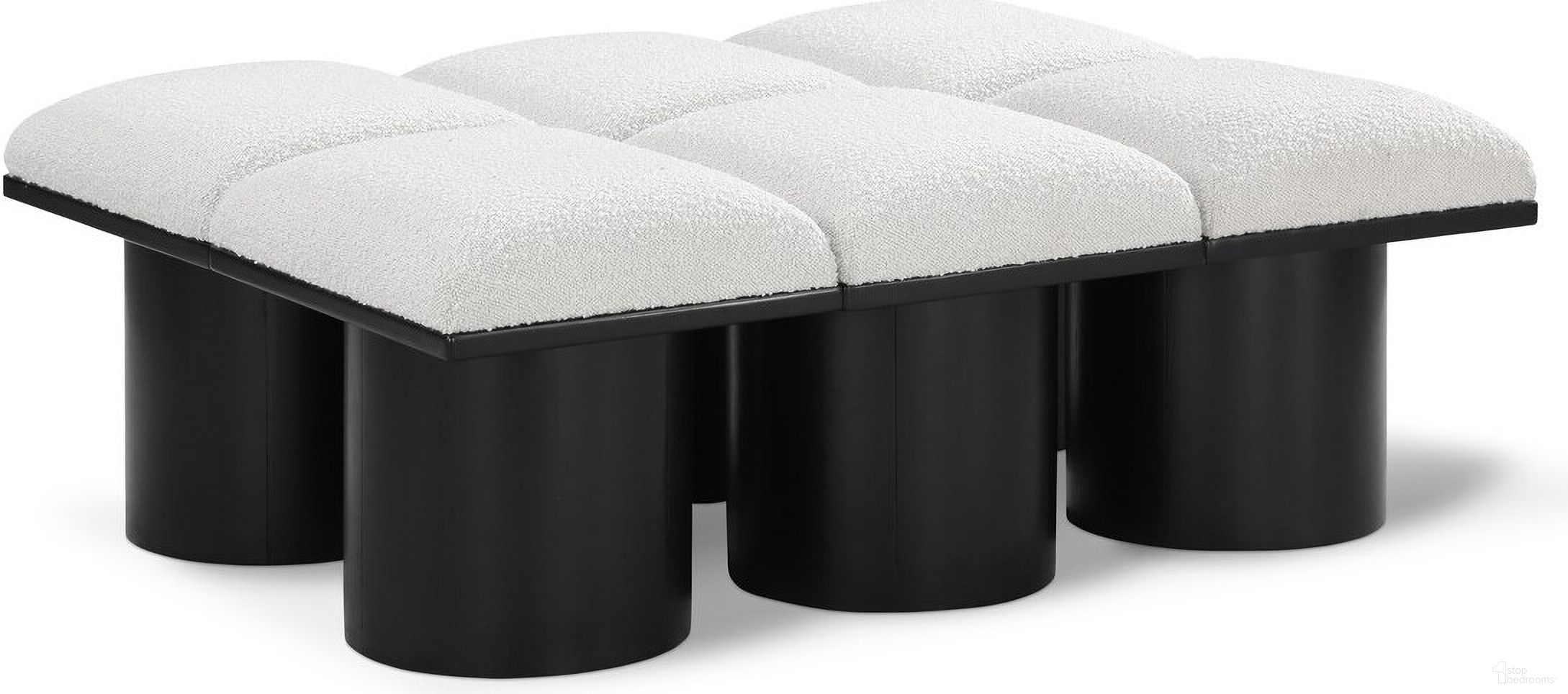 The appearance of Pavilion 46 Inch 6 Piece Boucle Fabric Bench In Cream and Black designed by Meridian in the modern / contemporary interior design. This cream piece of furniture was selected by 1StopBedrooms from Pavilion Collection to add a touch of cosiness and style into your home. Sku: 466Cream-C;466Cream-C;466Cream-C;466Cream-C;466Cream-C;466Cream-C. Material: Plywood.