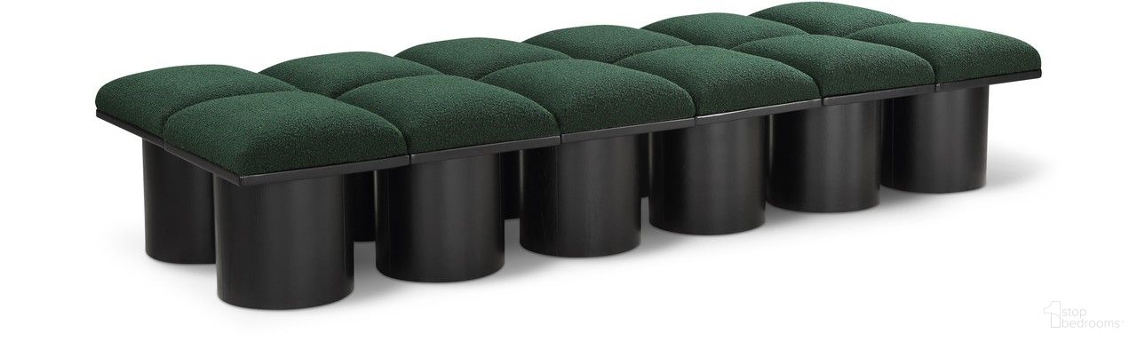 The appearance of Pavilion 93 Inch 12 Piece Boucle Fabric Bench In Green and Black designed by Meridian in the modern / contemporary interior design. This green piece of furniture was selected by 1StopBedrooms from Pavilion Collection to add a touch of cosiness and style into your home. Sku: 466Green-C;466Green-C;466Green-C;466Green-C;466Green-C;466Green-C;466Green-C;466Green-C;466Green-C;466Green-C;466Green-C;466Green-C. Material: Plywood.