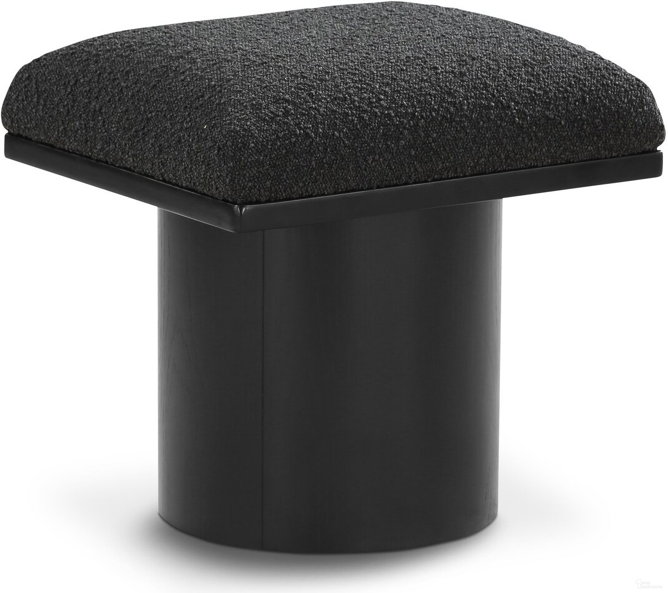 The appearance of Pavilion Boucle Fabric Stool In Black designed by Meridian in the modern / contemporary interior design. This black piece of furniture was selected by 1StopBedrooms from Pavilion Collection to add a touch of cosiness and style into your home. Sku: 466Black-C. Material: Boucle.