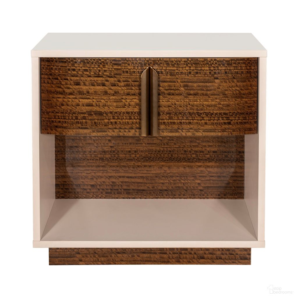 The appearance of Pavira 1-Drawer Nightstand with LED Lights In Walnut designed by Michael Amini in the modern / contemporary interior design. This walnut piece of furniture was selected by 1StopBedrooms from Pavira Collection to add a touch of cosiness and style into your home. Sku: 9023040-204. Material: Wood.