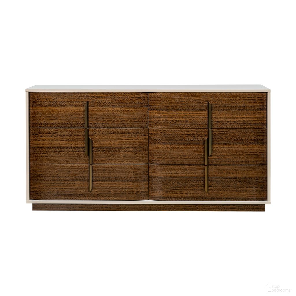 The appearance of Pavira Dresser In Walnut designed by Michael Amini in the modern / contemporary interior design. This walnut piece of furniture was selected by 1StopBedrooms from Pavira Collection to add a touch of cosiness and style into your home. Sku: 9023050SA-204. Material: Wood.