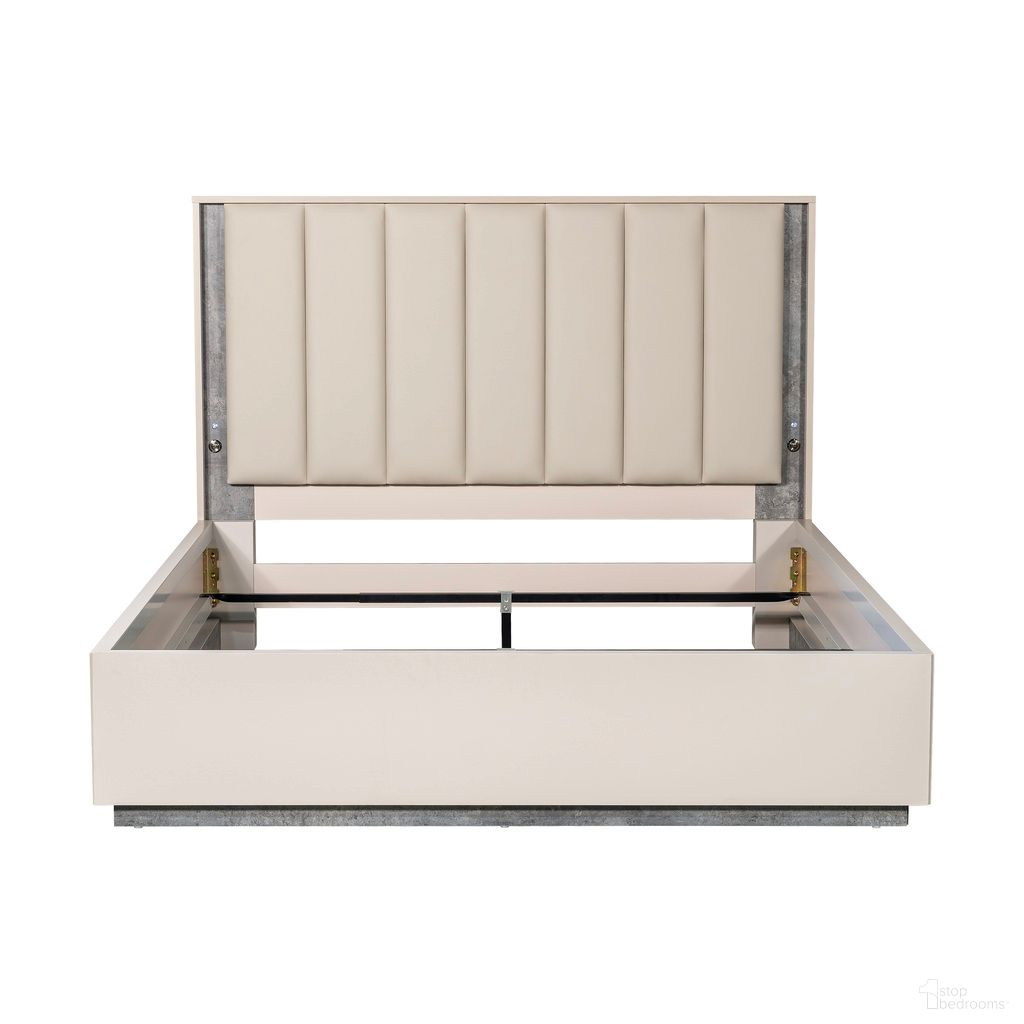The appearance of Pavira Queen Bed with LED Lights In Stone designed by Michael Amini in the modern / contemporary interior design. This stone piece of furniture was selected by 1StopBedrooms from Pavira Collection to add a touch of cosiness and style into your home. Sku: 9023012-837;9023132-837;9000238-00. Bed Type: Panel Bed. Material: Wood. Bed Size: Queen.
