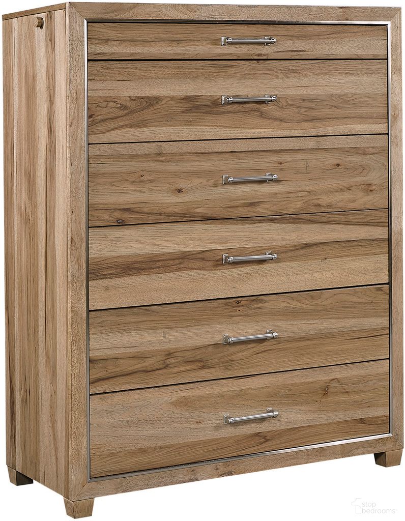 The appearance of Paxton 6 Drawer Chest In Light Brown designed by Aspenhome in the modern / contemporary interior design. This light brown piece of furniture was selected by 1StopBedrooms from Paxton Collection to add a touch of cosiness and style into your home. Sku: I262-456. Material: Wood.