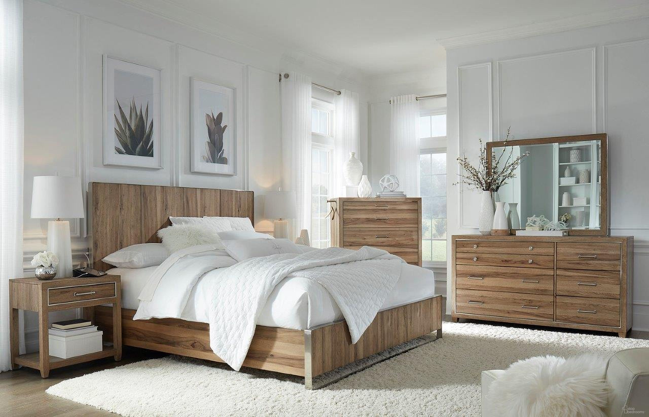 The appearance of Paxton Bedroom Set In Light Brown designed by Aspenhome in the modern / contemporary interior design. This light brown piece of furniture was selected by 1StopBedrooms from Paxton Collection to add a touch of cosiness and style into your home. Sku: I262-412;I262-402;I262-403;I262-451. Bed Type: Panel Bed. Material: Wood. Bed Size: Queen.