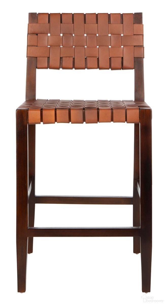 The appearance of Paxton Cognac Woven Leather Counter Stool designed by Safavieh in the modern / contemporary interior design. This cognac piece of furniture was selected by 1StopBedrooms from Paxton Collection to add a touch of cosiness and style into your home. Sku: BST1003A. Material: Wood.