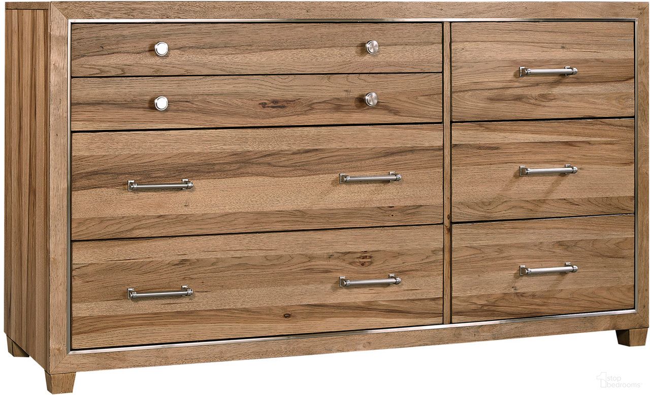 The appearance of Paxton Dresser In Light Brown designed by Aspenhome in the modern / contemporary interior design. This light brown piece of furniture  was selected by 1StopBedrooms from Paxton Collection to add a touch of cosiness and style into your home. Sku: I262-453. Material: Wood.