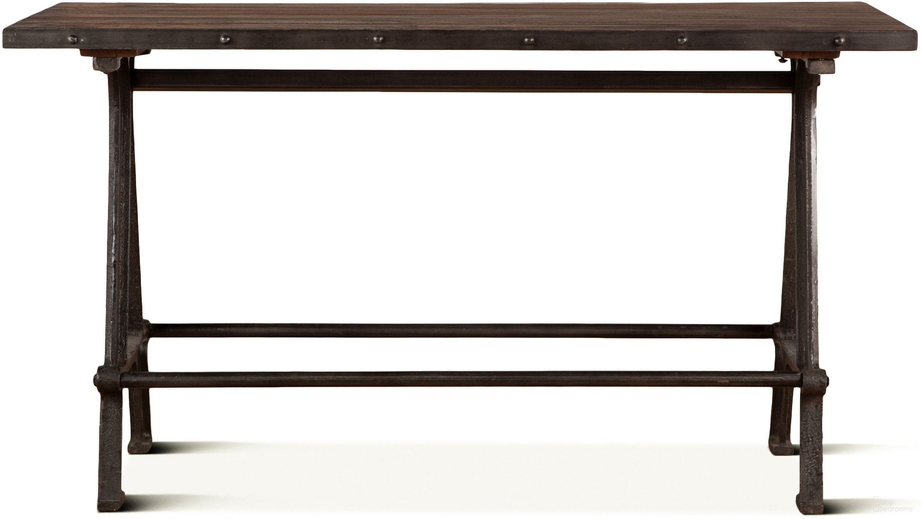 Paxton Iron Gathering Table 66 Inch In Brown