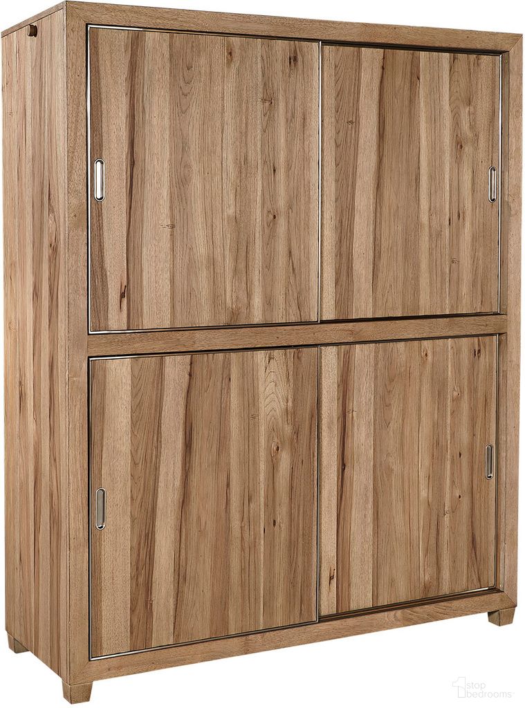 The appearance of Paxton Sliding Door Storage Chest In Light Brown designed by Aspenhome in the modern / contemporary interior design. This light brown piece of furniture  was selected by 1StopBedrooms from Paxton Collection to add a touch of cosiness and style into your home. Sku: I262-488. Material: Wood.